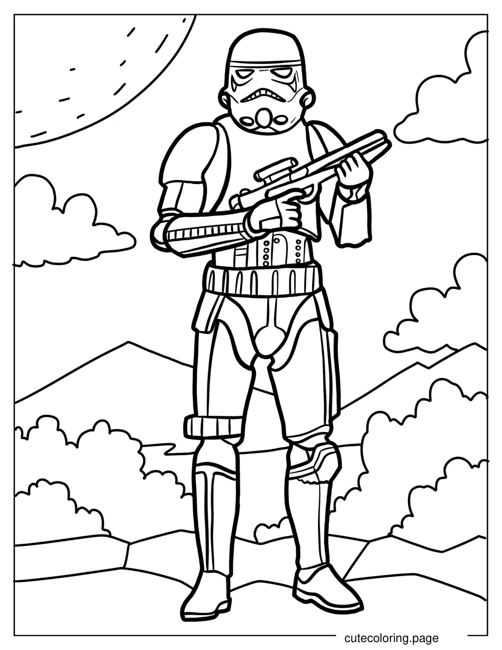 Easy Stormtrooper Outline Coloring Sheet coloring page