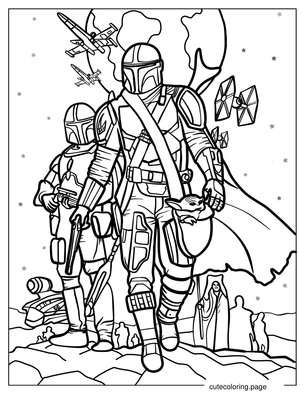 The Mandalorian Poster Coloring Sheet coloring page