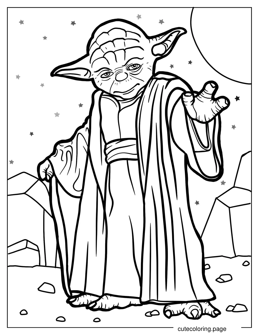 Yoda Using The Force coloring page