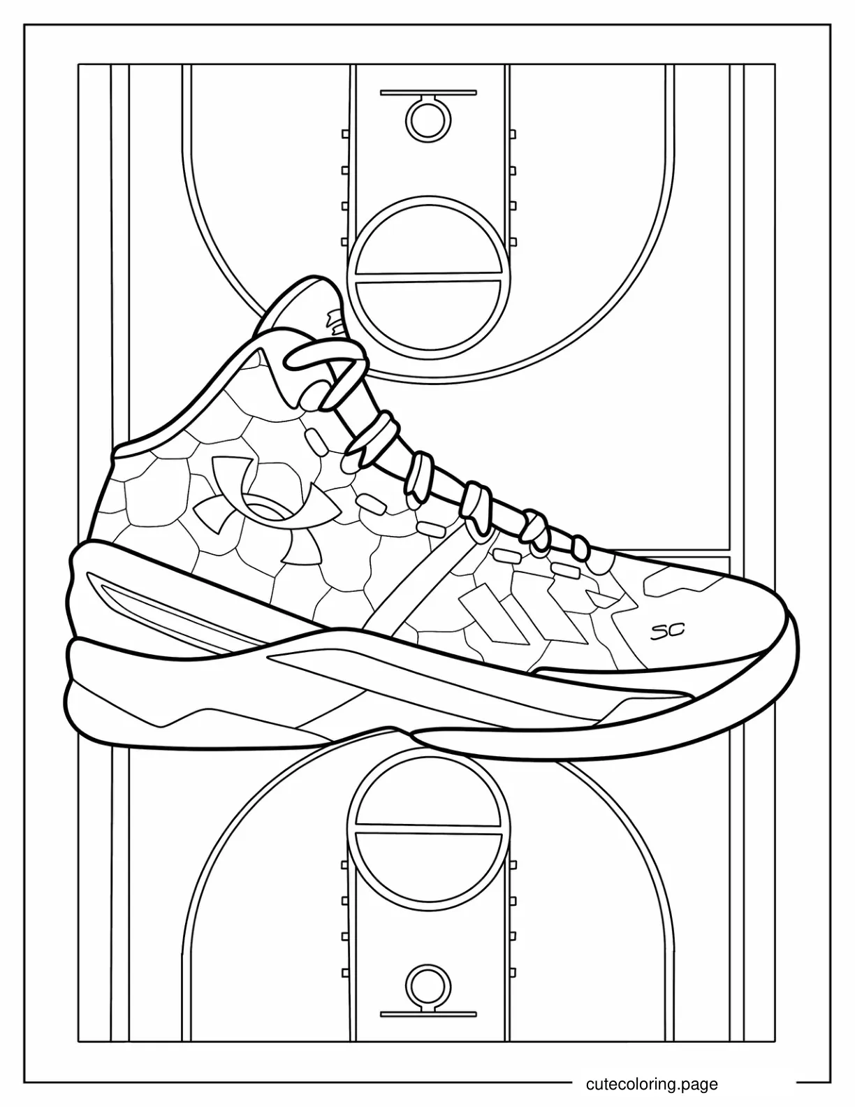 Curry 2 Double Bang Basketball Shoes coloring page