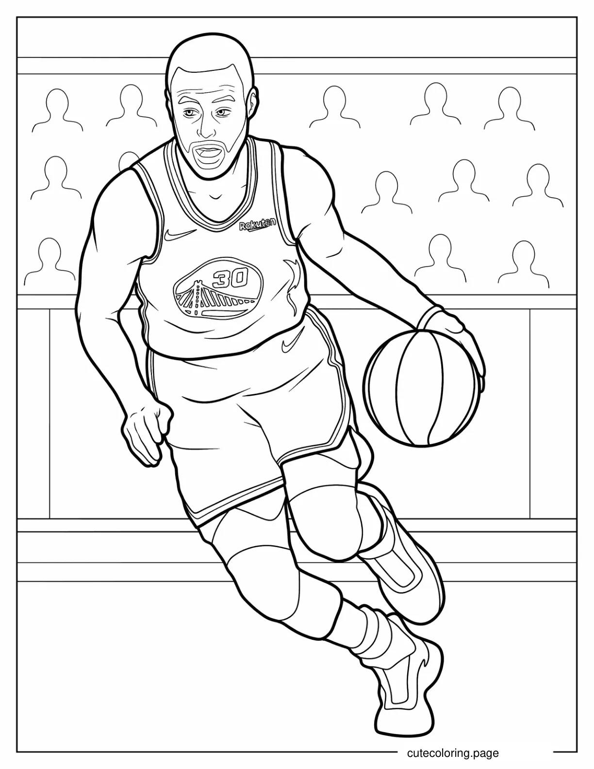 Easy Coloring Sheet Of Stephen Curry coloring page