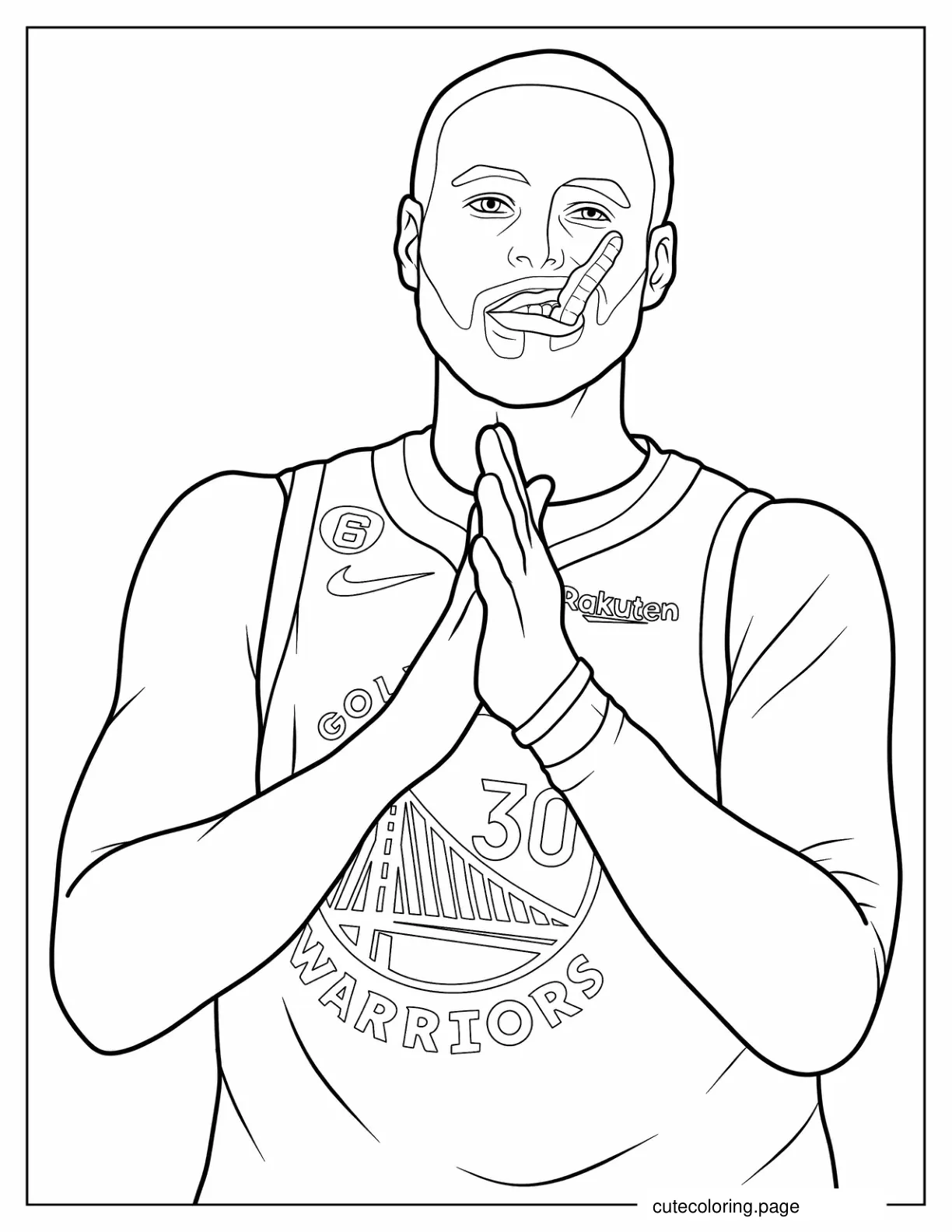 Stephen Curry Chewing Mouth Guard Coloring In coloring page