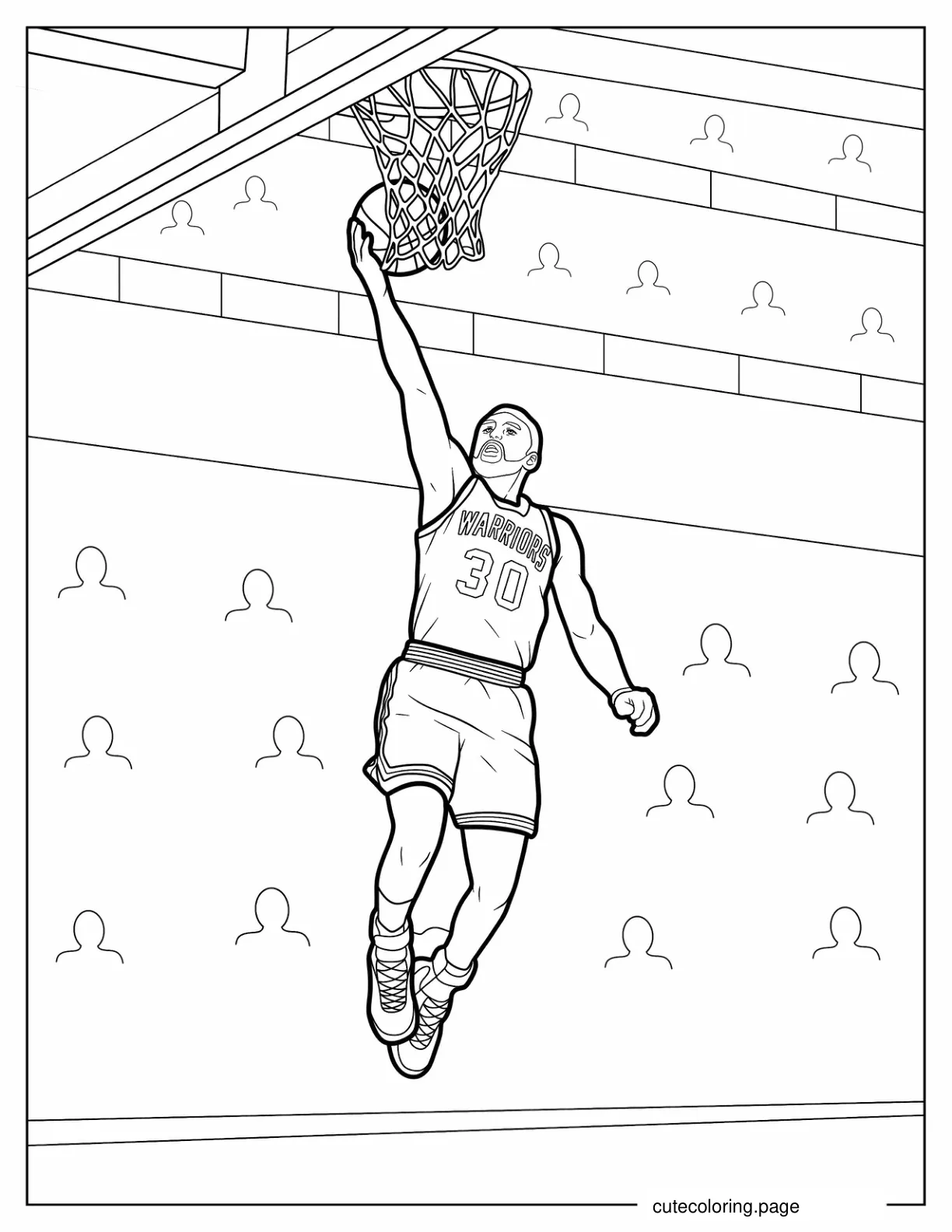 Stephen Curry Doing Lay Up coloring page