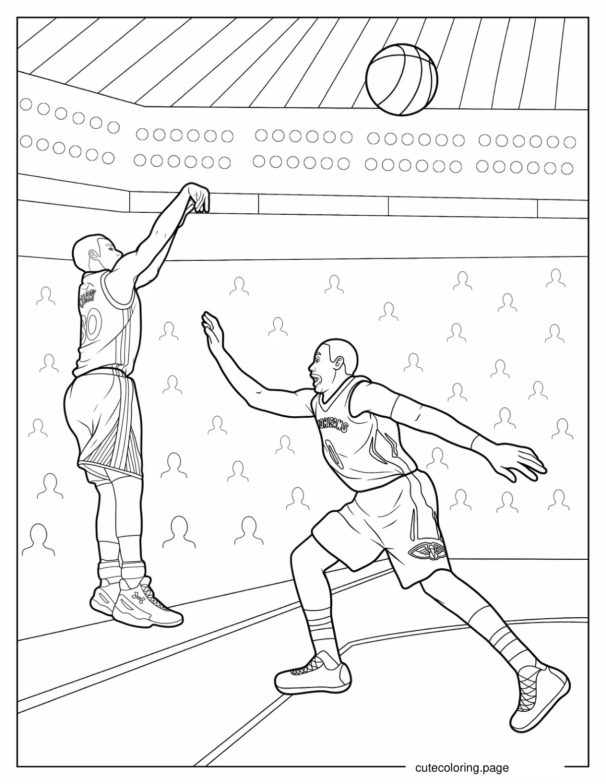 Stephen Curry During Basketball Game coloring page