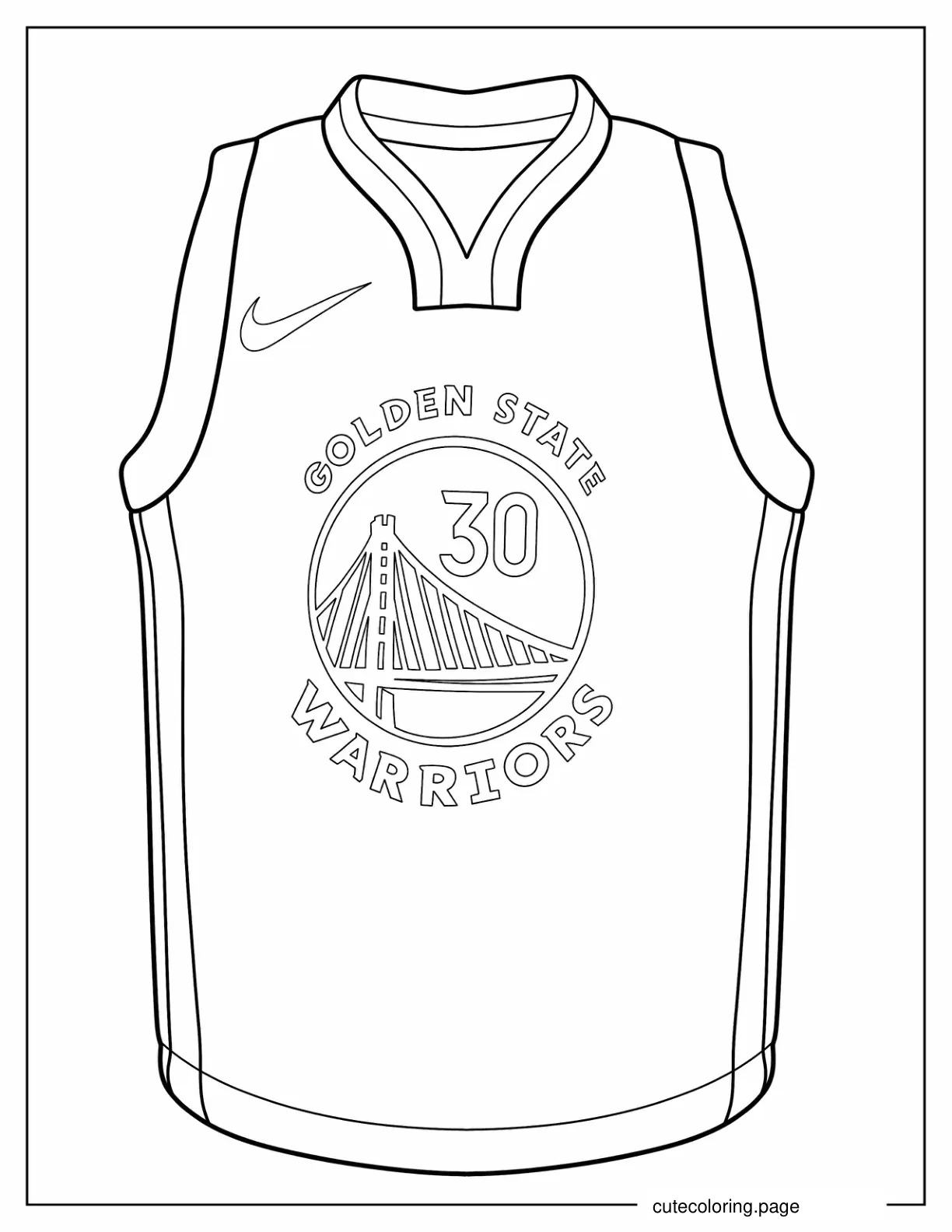 Stephen Curry Golden State Warriors Jersey coloring page