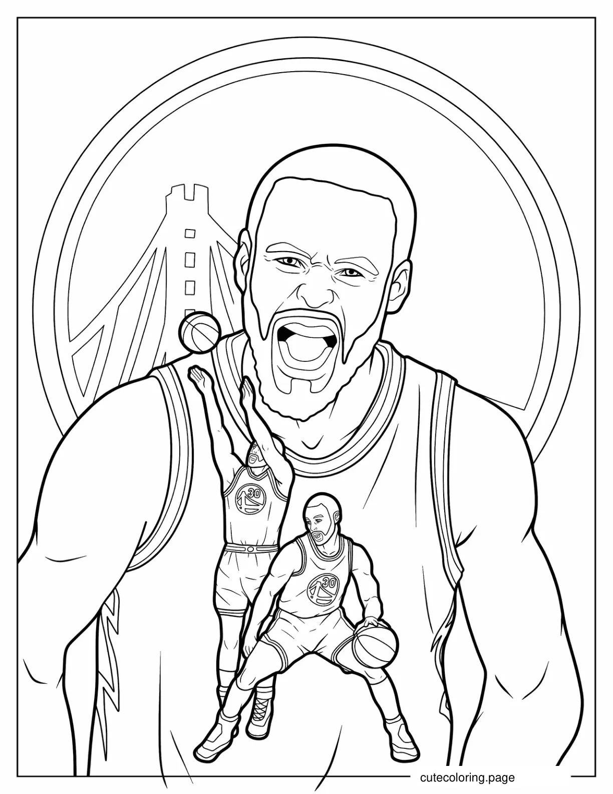 Stephen Curry Golden State Warriors Poster coloring page