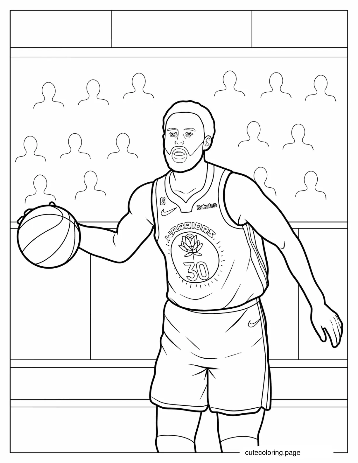 Stephen Curry In Court Coloring Page coloring page