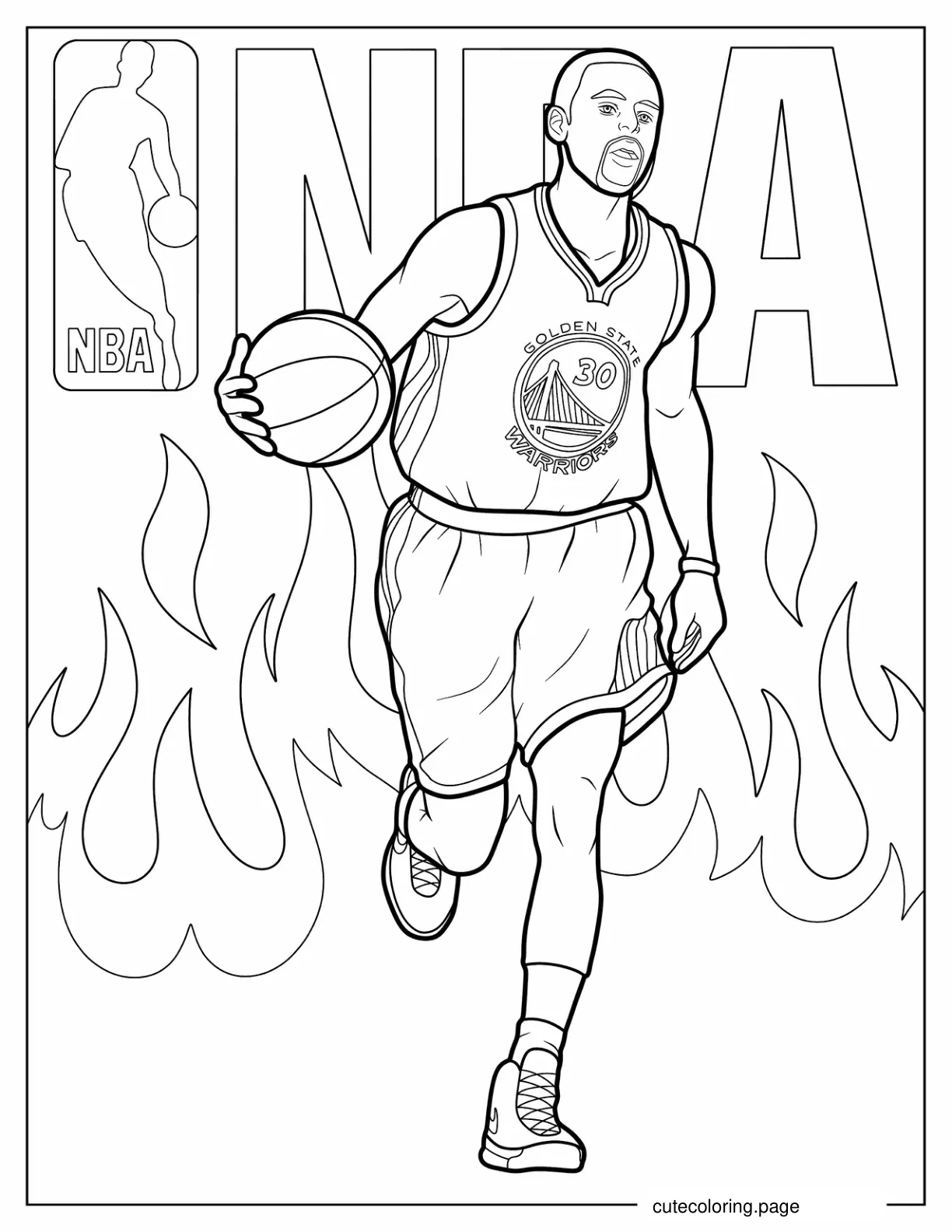 Stephen Curry NBA Poster coloring page