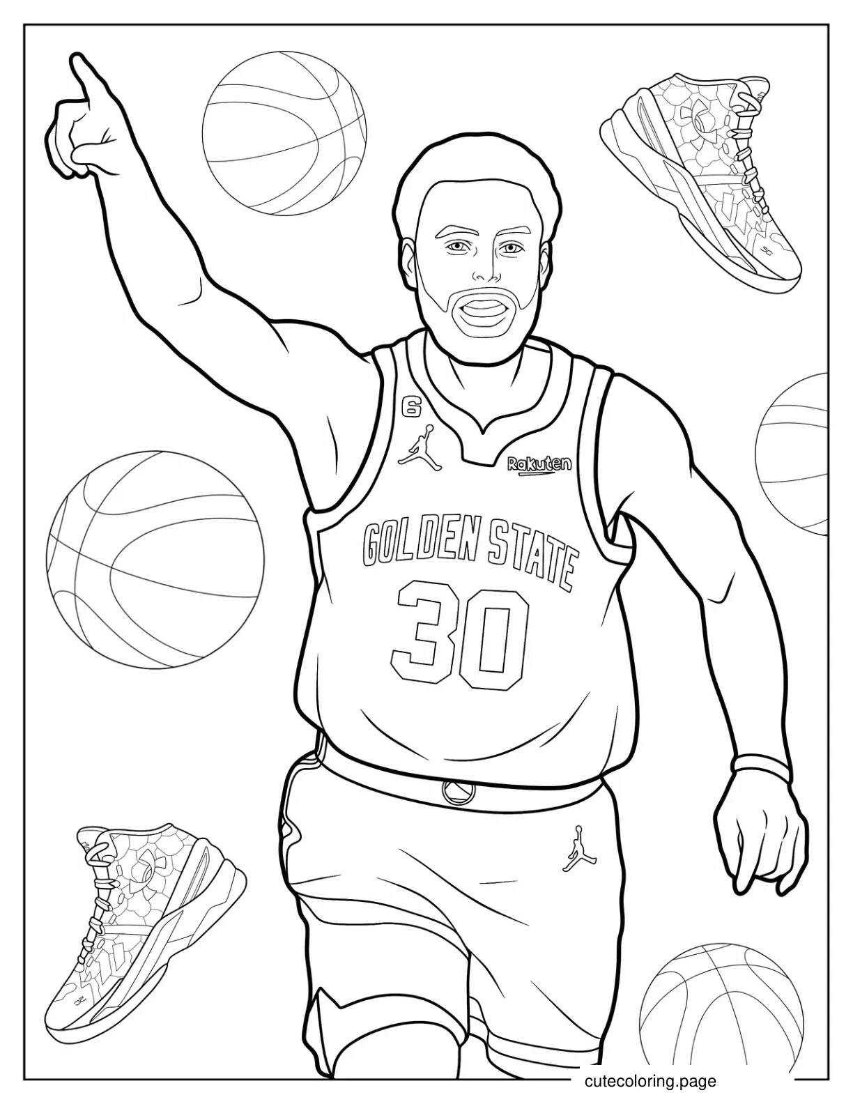 Stephen Curry Running coloring page