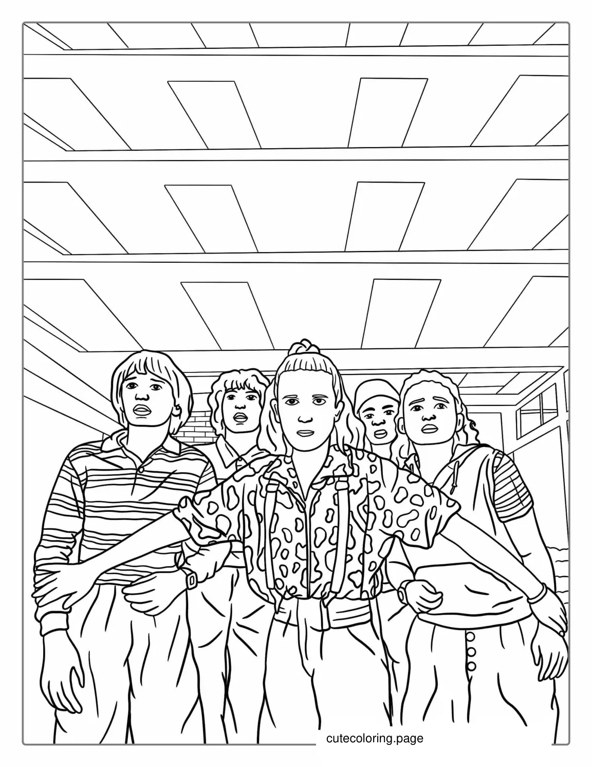 Eleven Protecting Her Friends Coloring Page coloring page