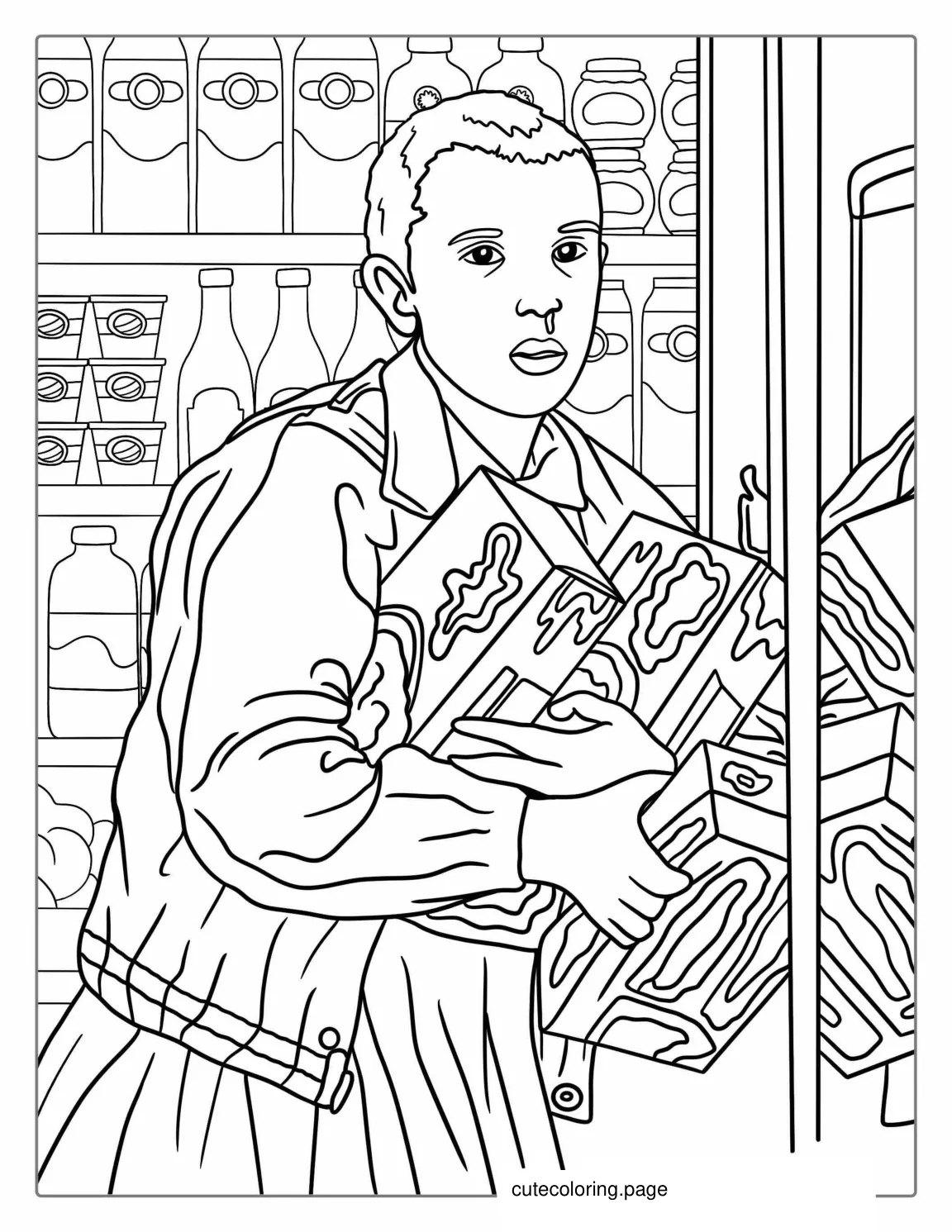 Eleven With Eggos Coloring Sheet coloring page