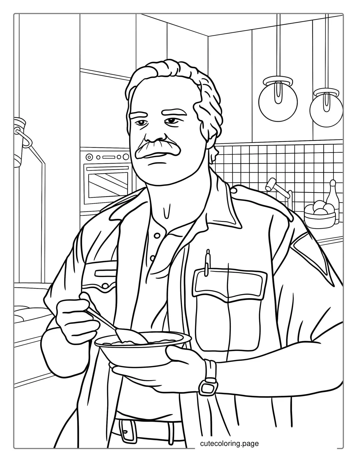 Sheriff Jim Hopper Coloring Page coloring page