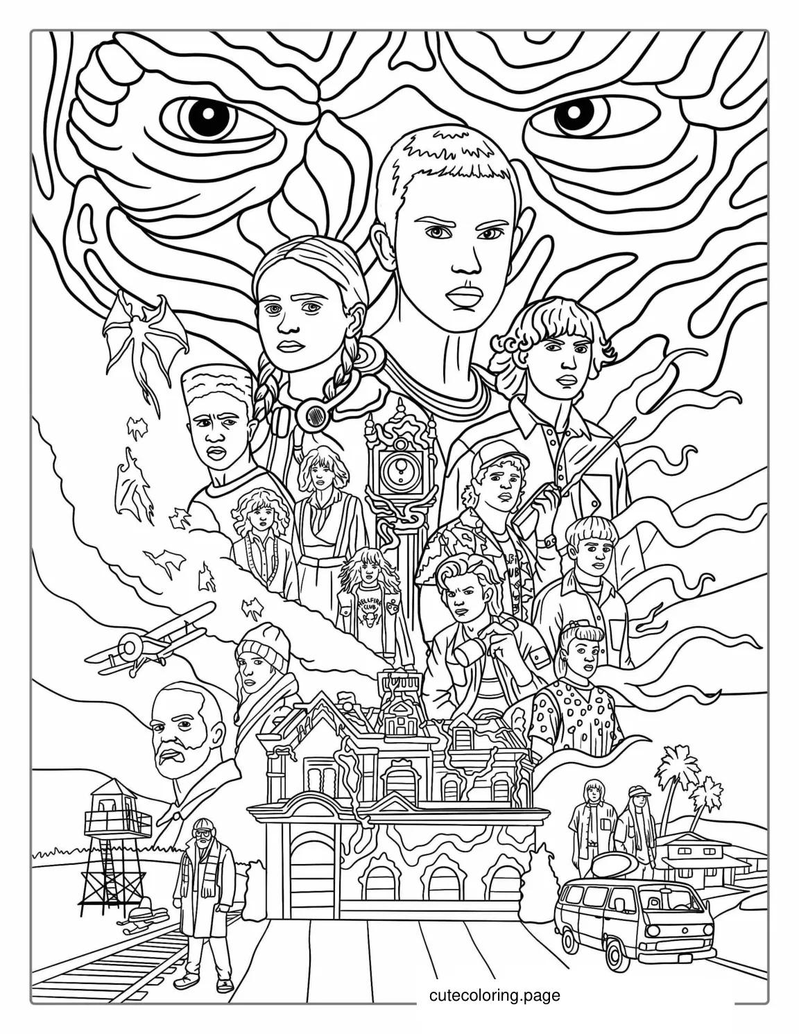 Stranger Things Movie Poster Coloring Poster coloring page