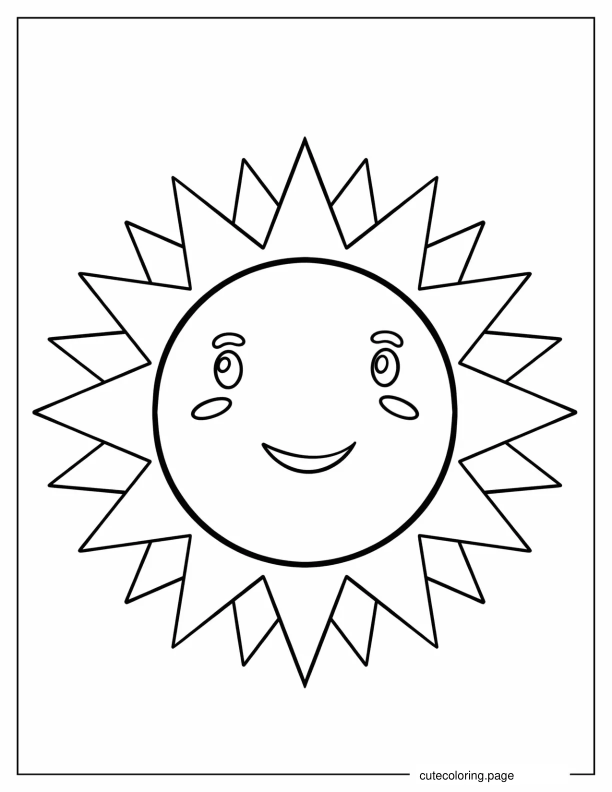 Easy Sun To Color For Preschoolers coloring page