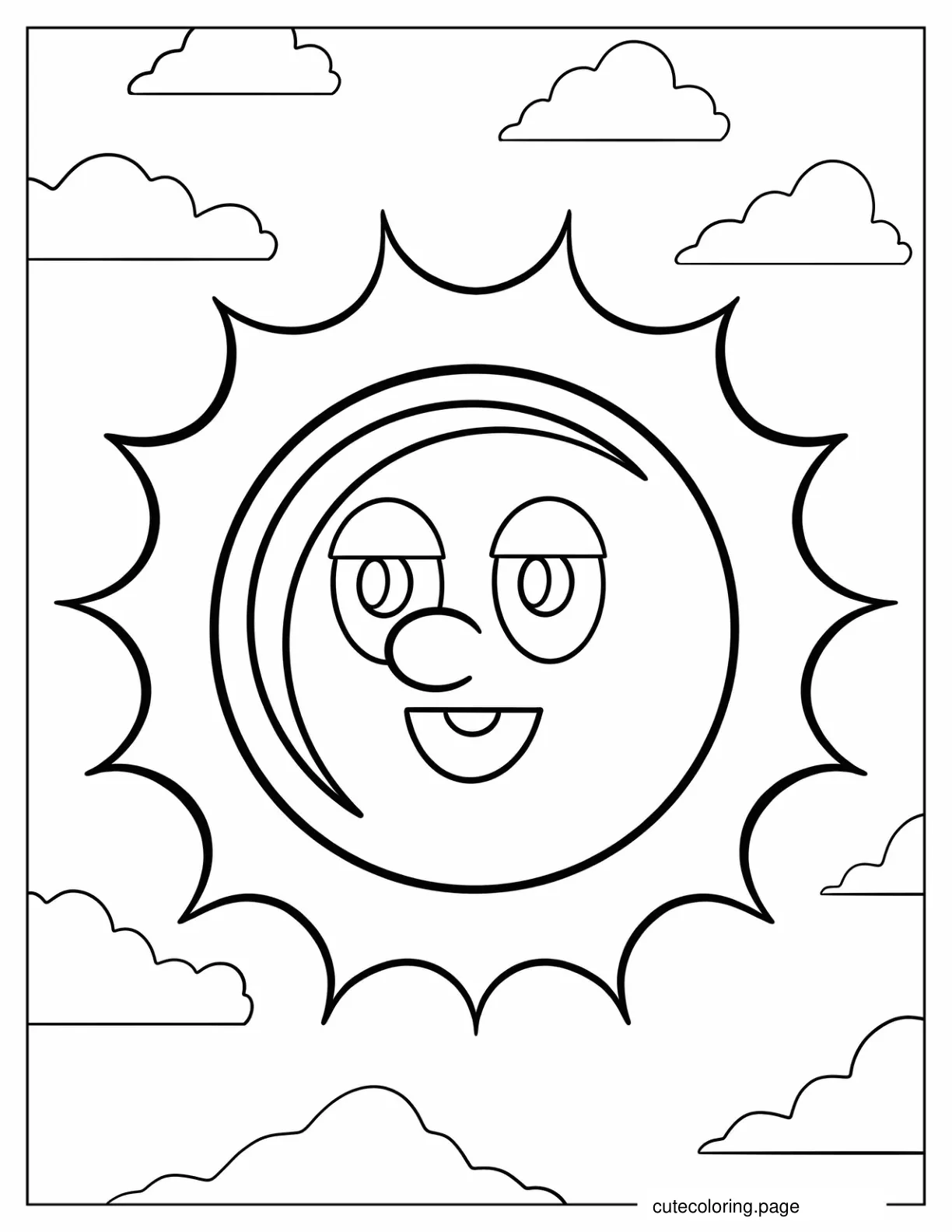 Smiling Sun Coloring Page coloring page