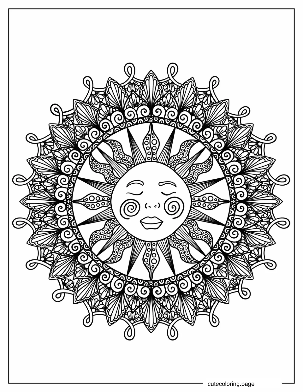 Sun Mandala Coloring Page coloring page