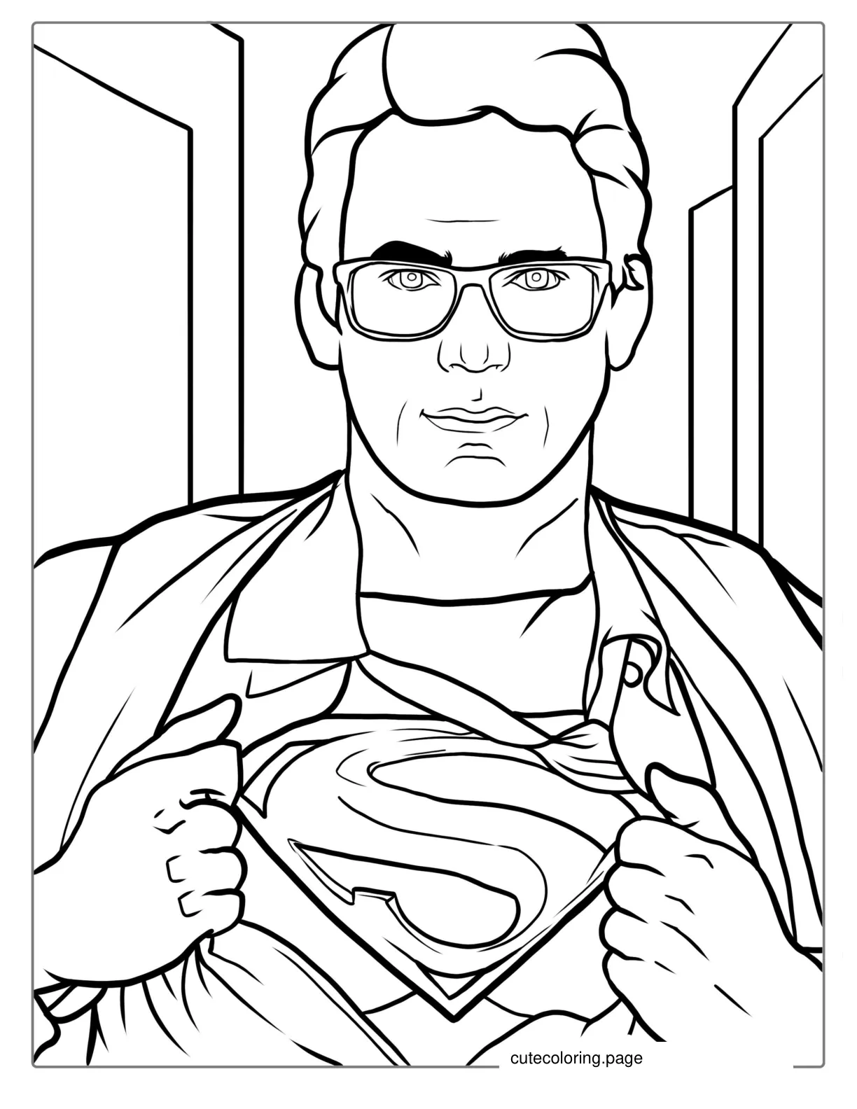 Clark Kent Turning Into Superman Coloring Page coloring page