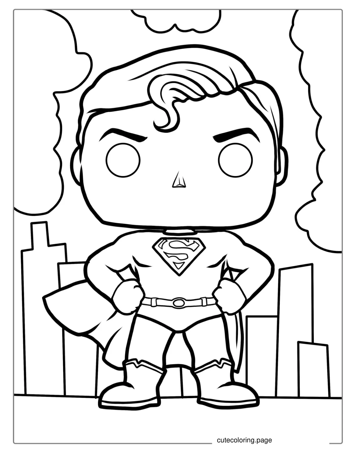 Cute Funko Pop Superman Coloring For Kids coloring page