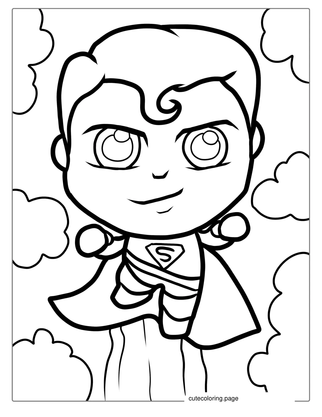 Cute Kawaii Superman Coloring coloring page