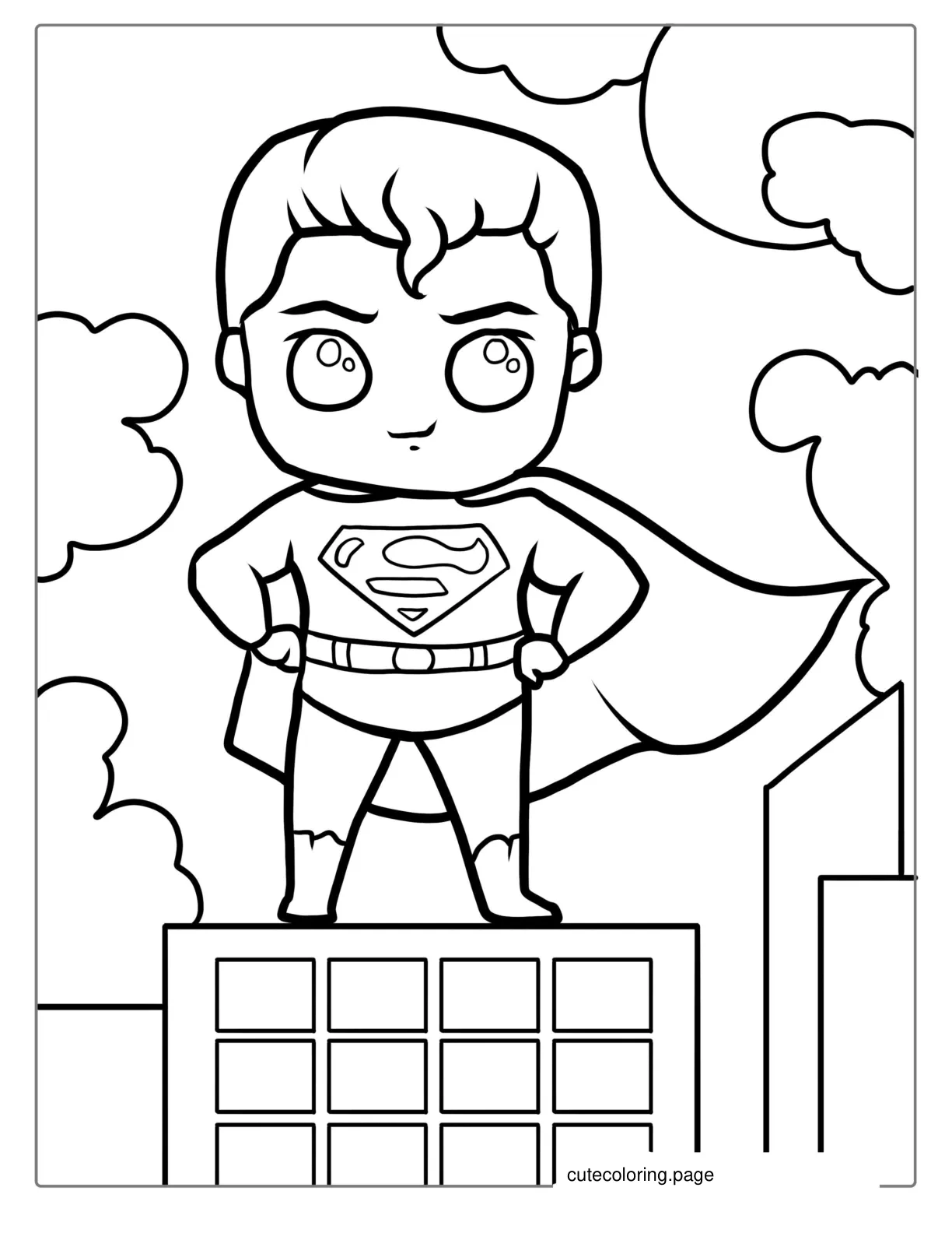 Easy Outline Of Superman Coloring Sheet coloring page