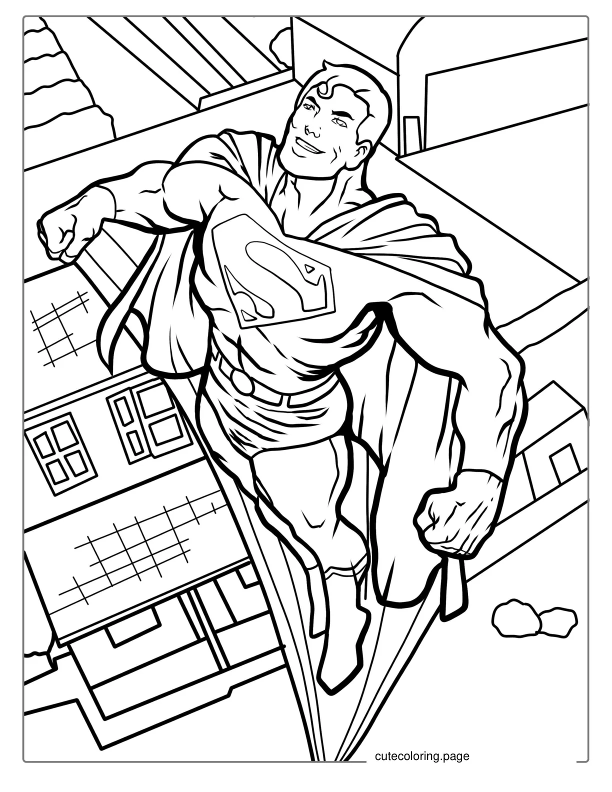 Flying Superman Coloring Page coloring page