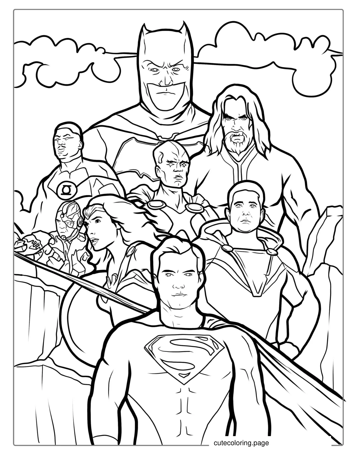 Justice League With Superman coloring page