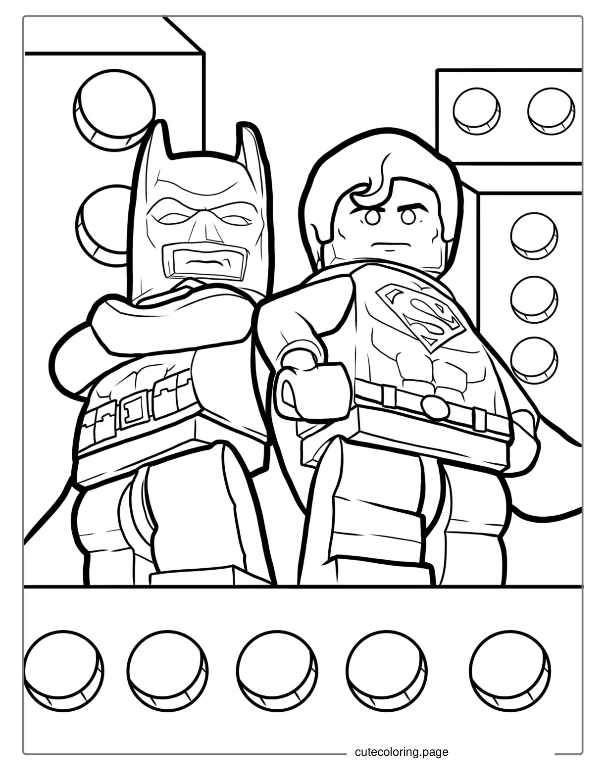 Lego Superman And Batman Coloring Sheet coloring page