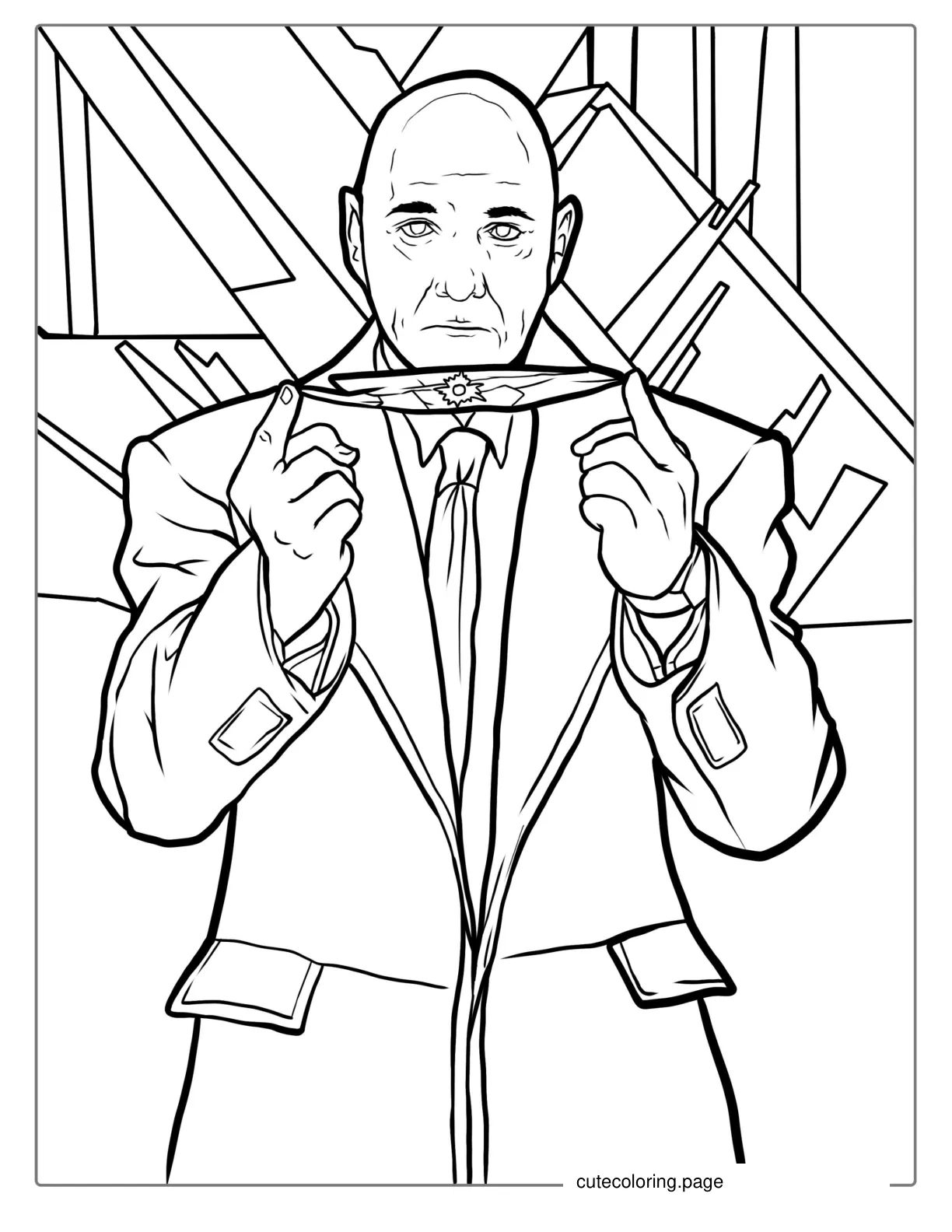 Lex Luther Holding Kryptonite Coloring Sheet coloring page