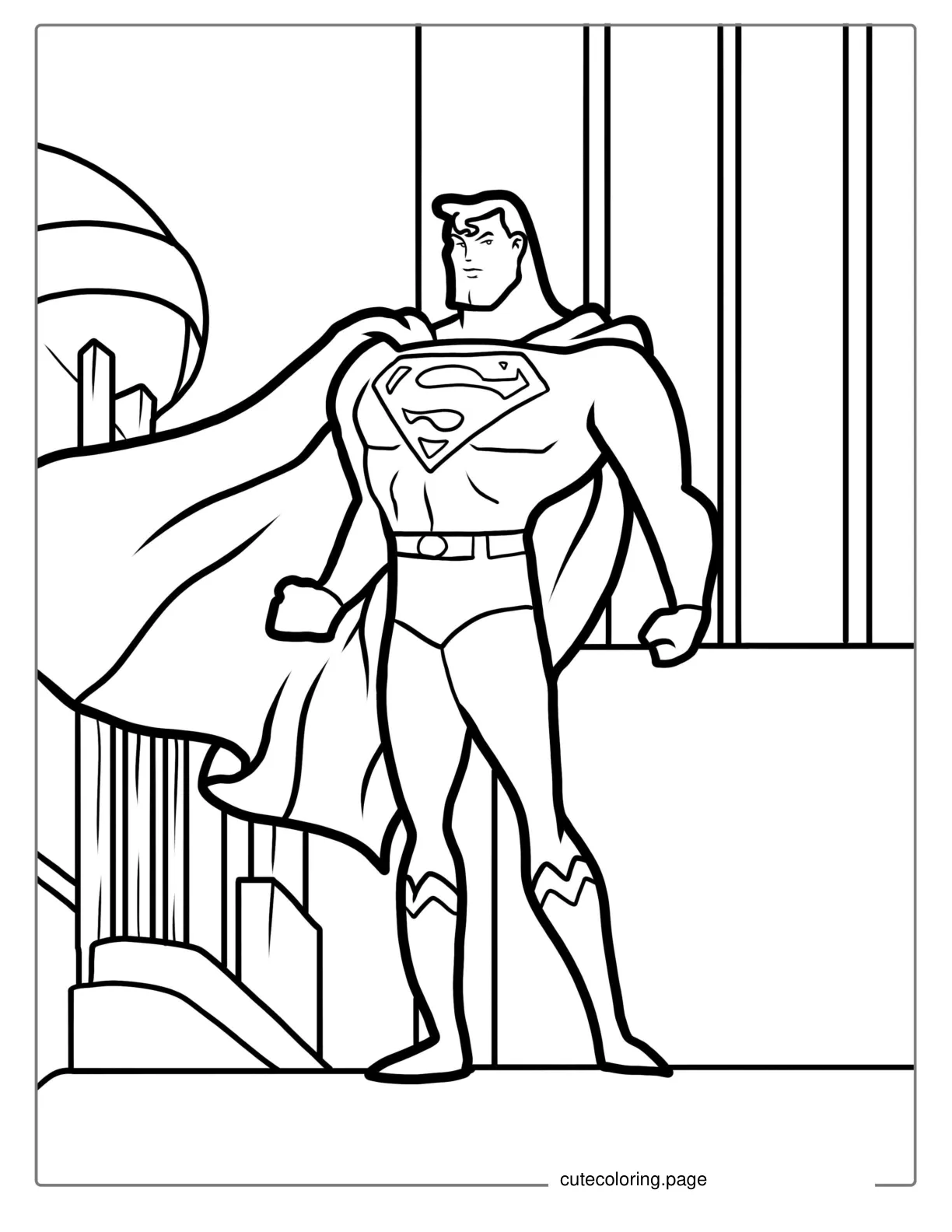 Simple Outline Of Superman To Color coloring page