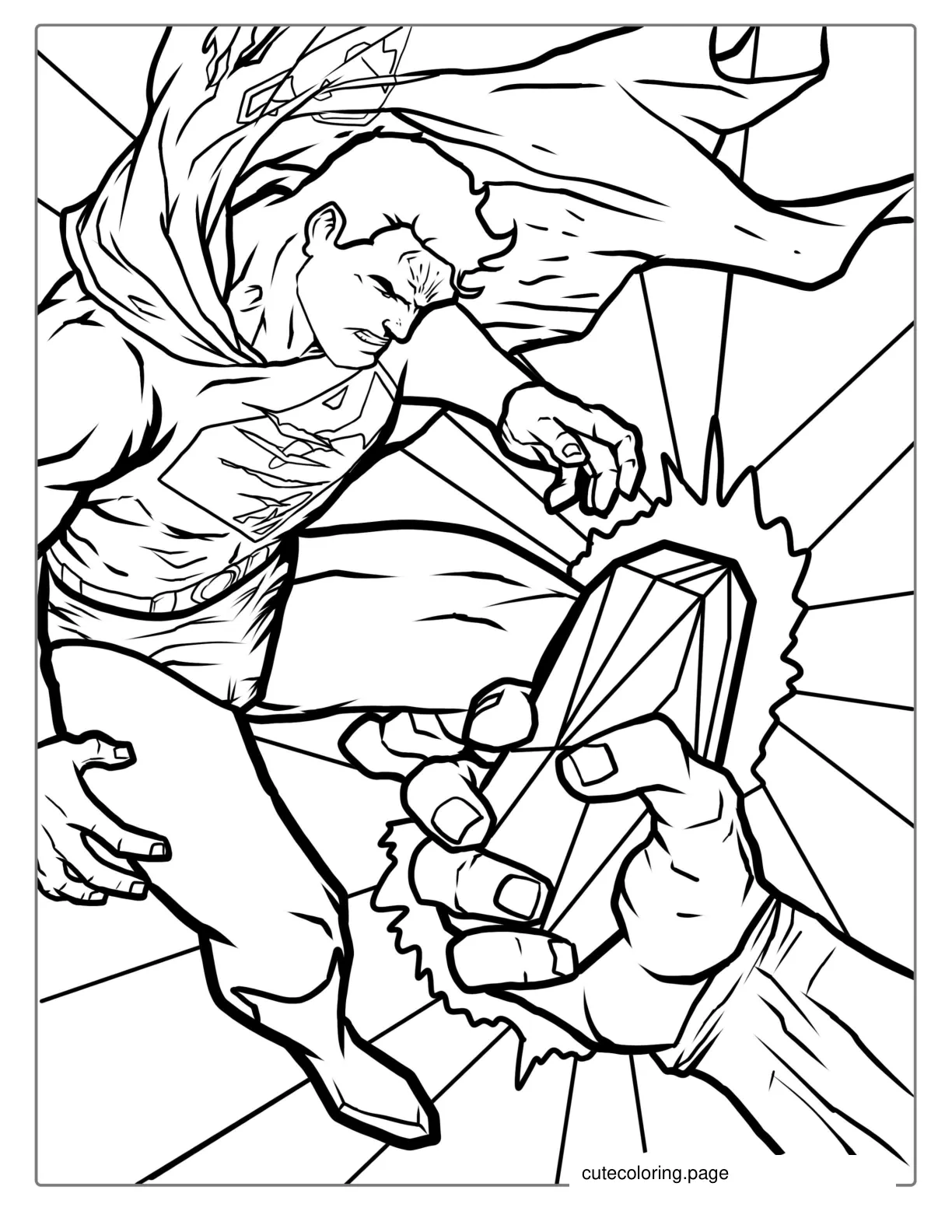 Superman And Kryptonite Coloring Page coloring page