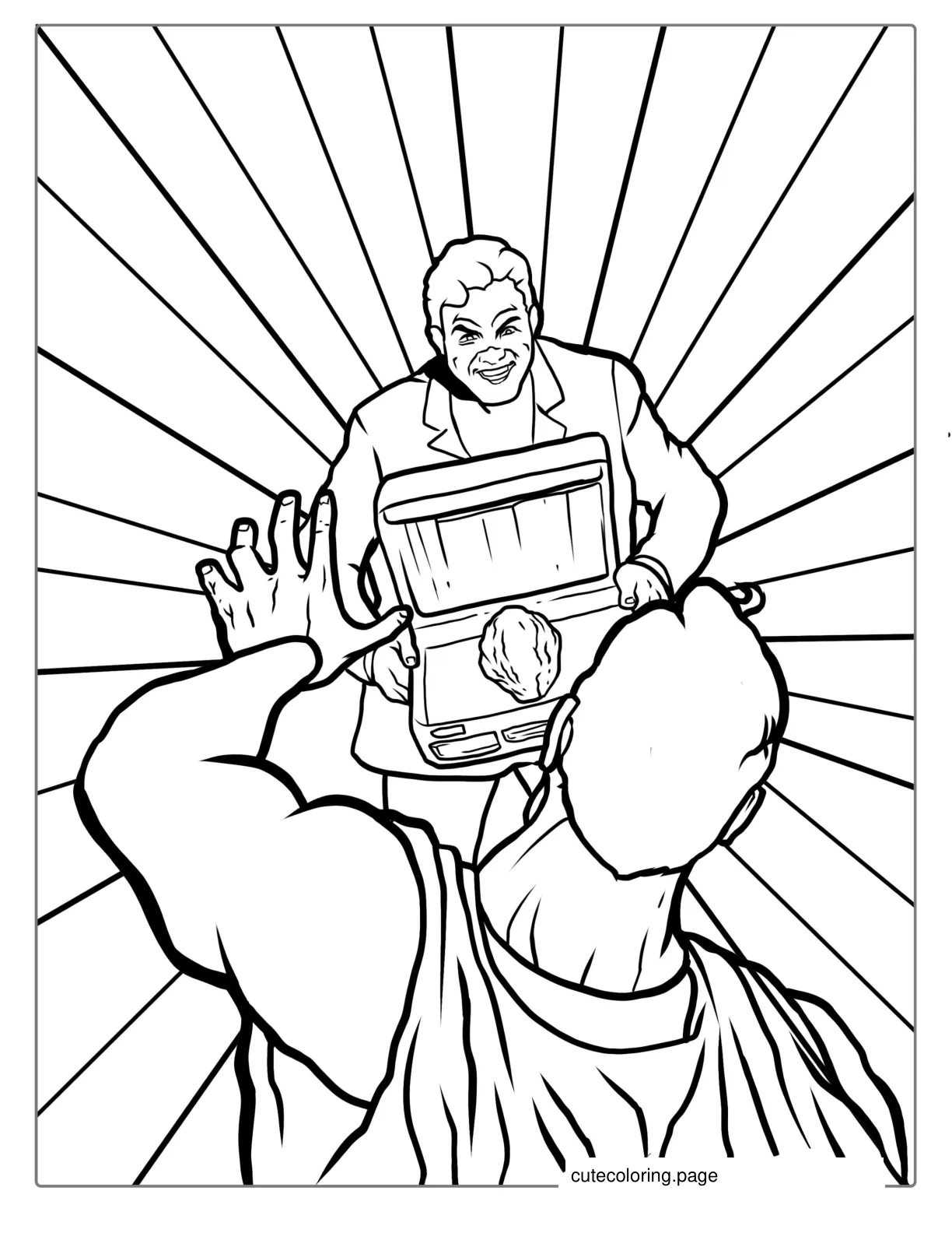 Superman Being Hurt By Kryptonite Coloring coloring page