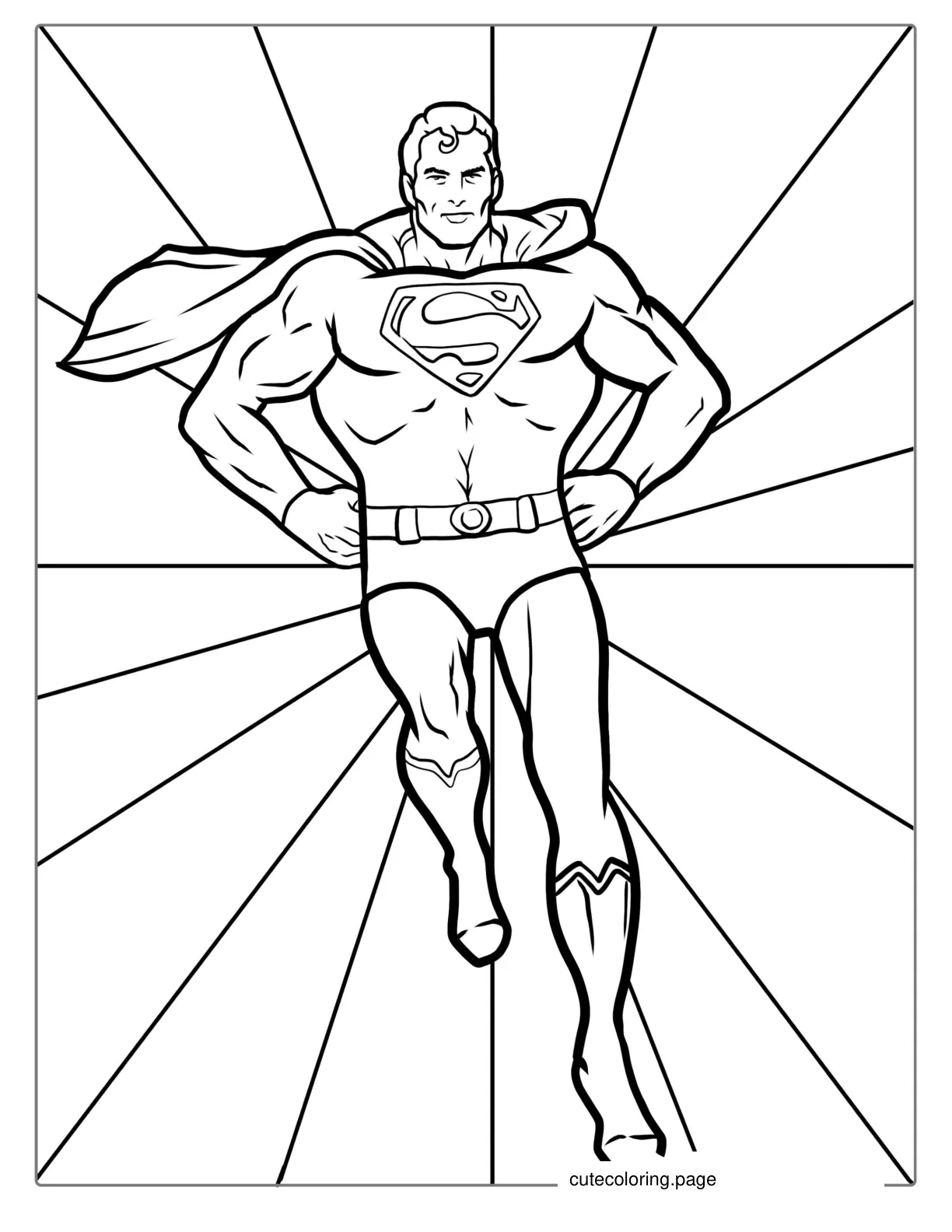 Superman Hovering With Cape coloring page