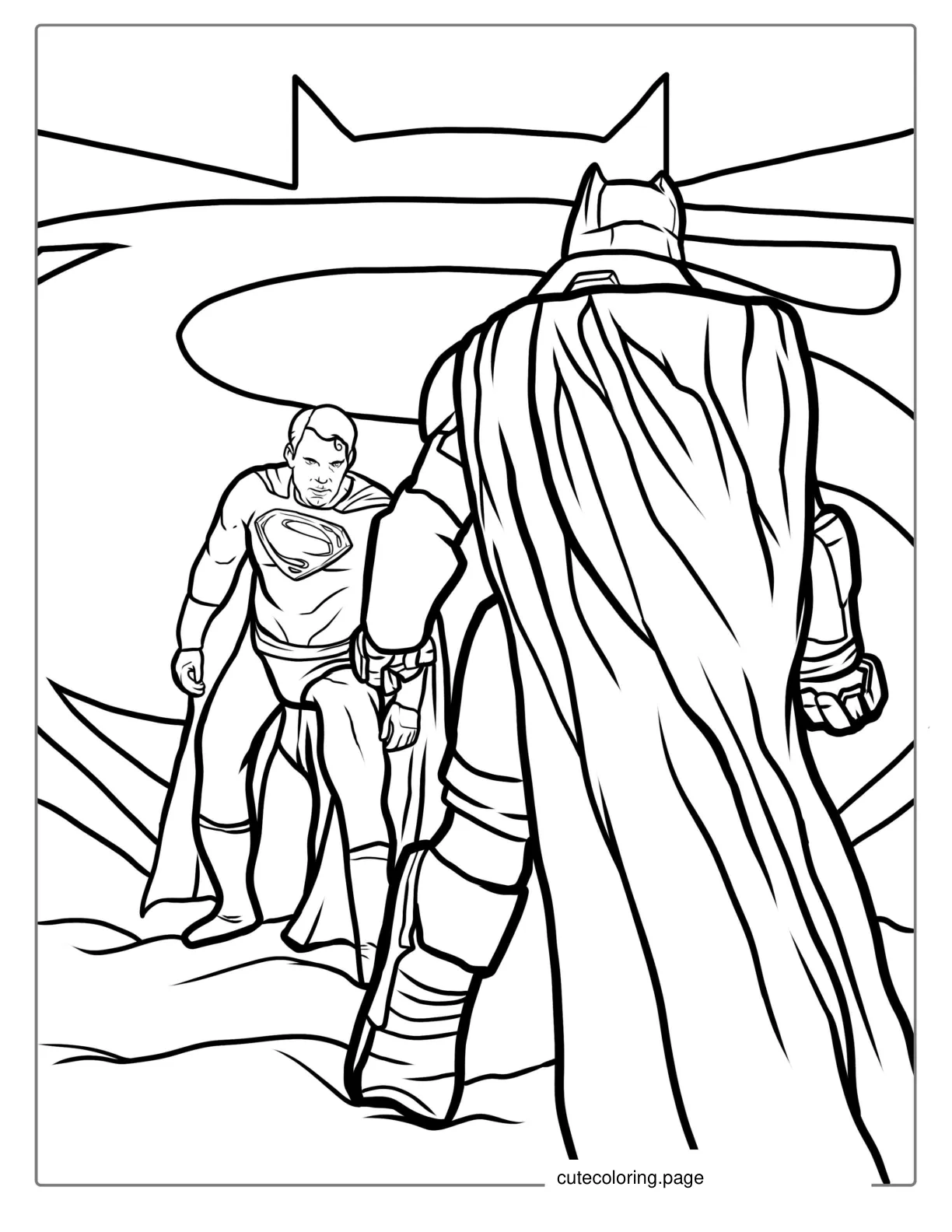 Superman Vs Batman Coloring Page coloring page