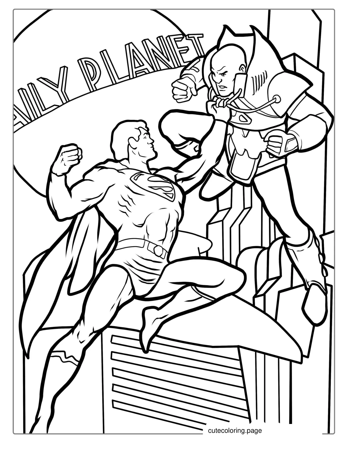 Superman Vs Lex Luther Coloring Page coloring page