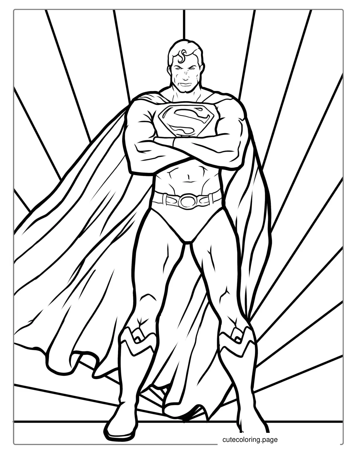 Superman With Cape Coloring Page coloring page