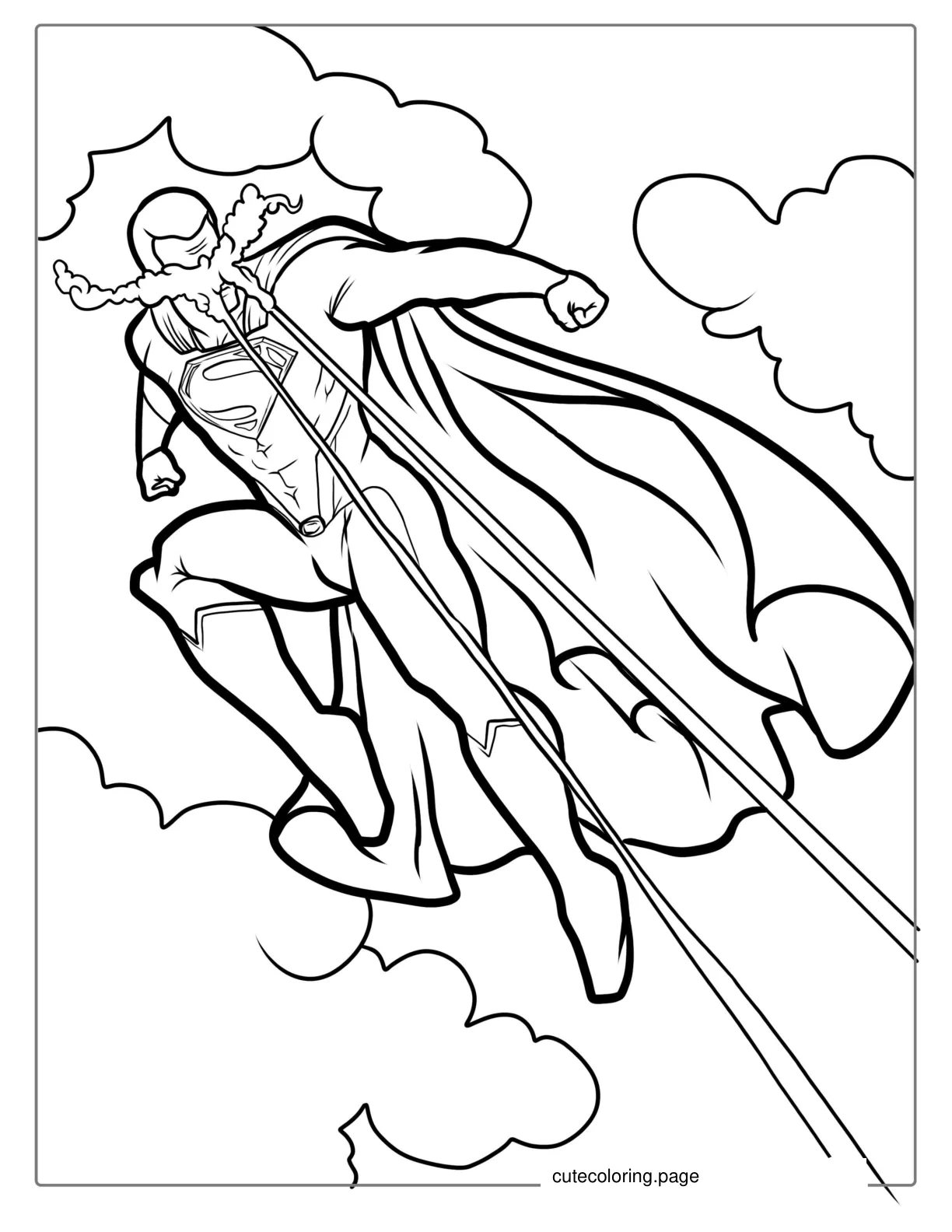 Superman With Laser Beams Coloring Page coloring page