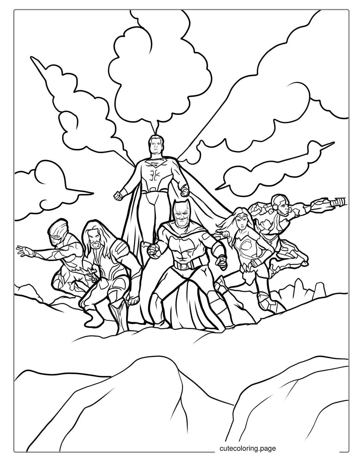 Superman With The Justice League Coloring coloring page