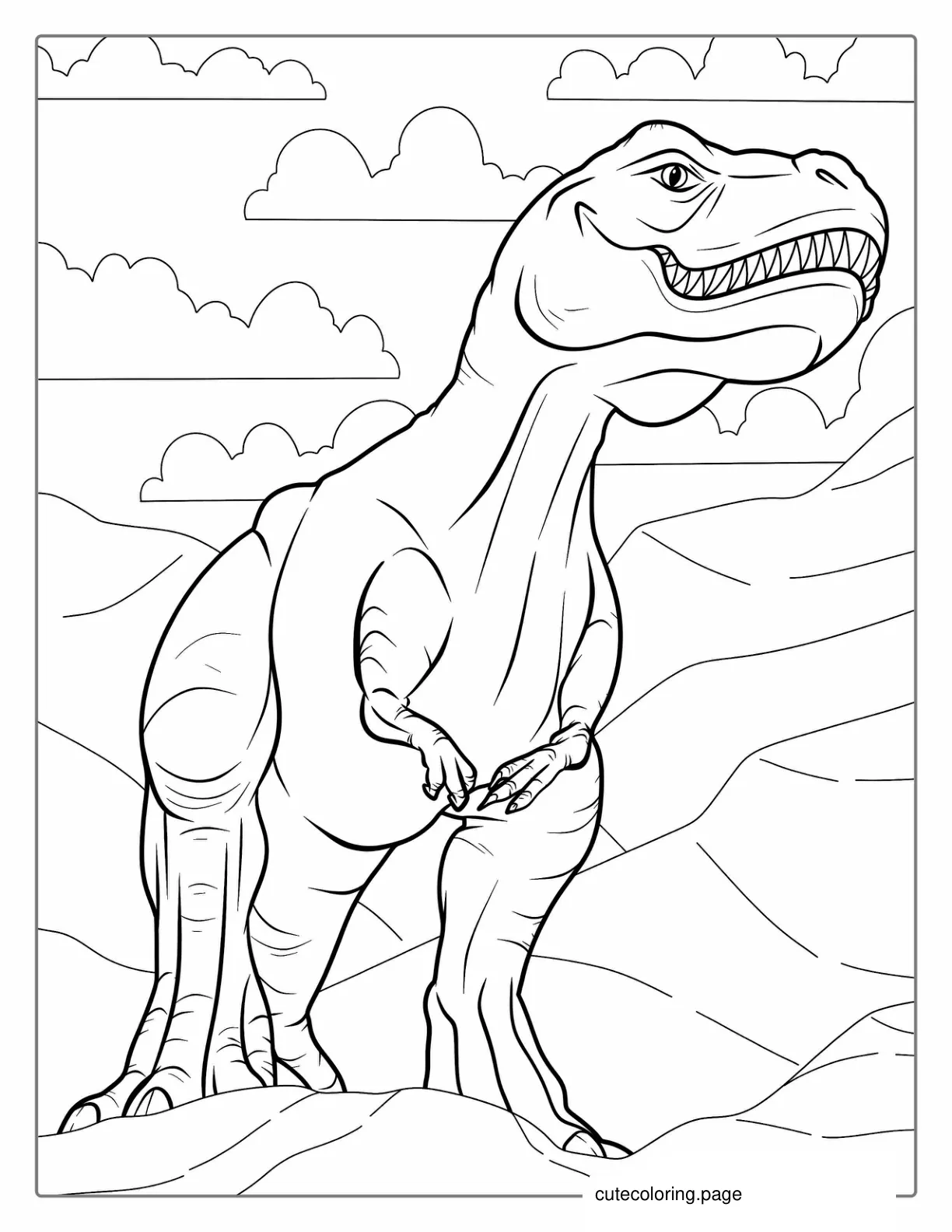 Alpha T Rex Dinosaur Coloring Page coloring page