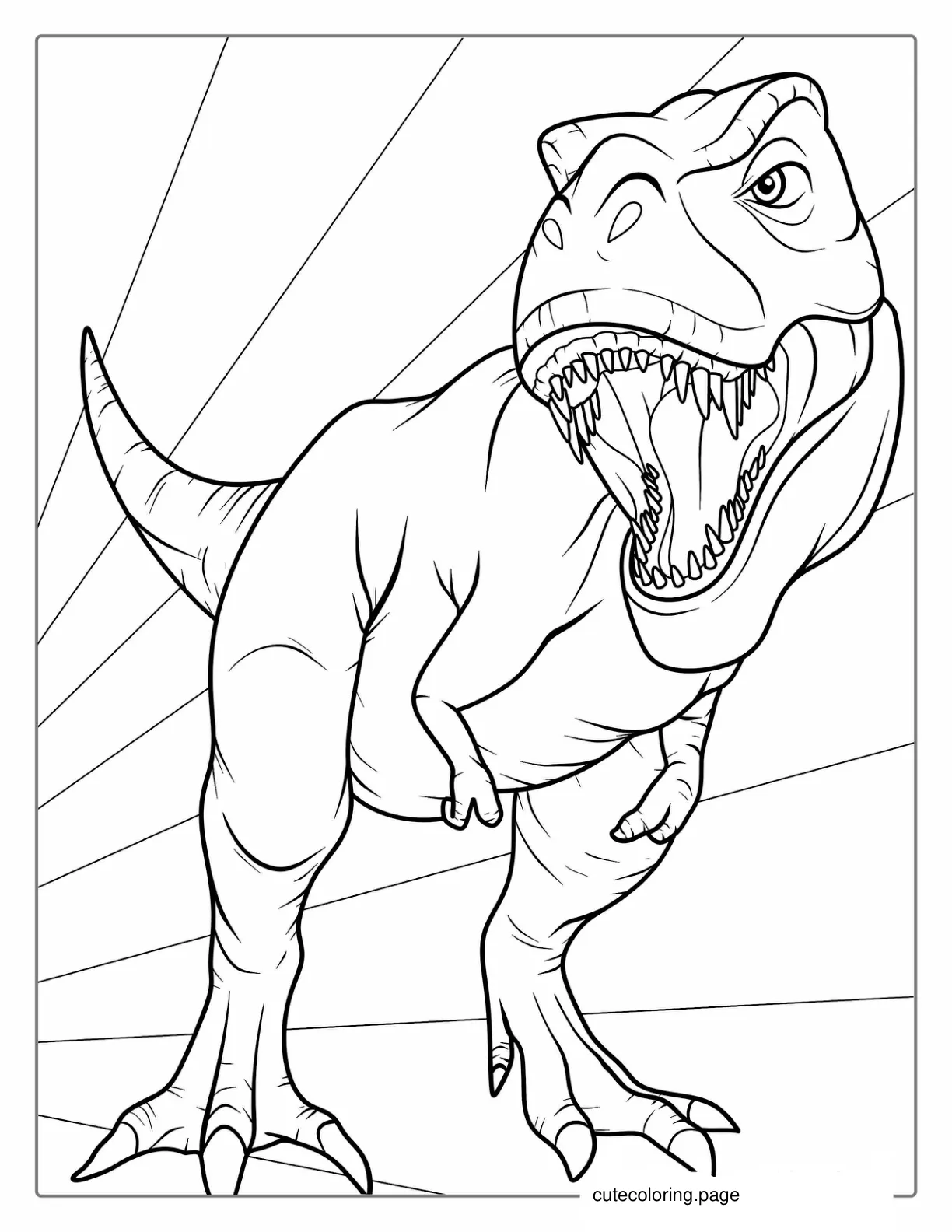 Angry Tyrannosaurus Rex Coloring Picture coloring page