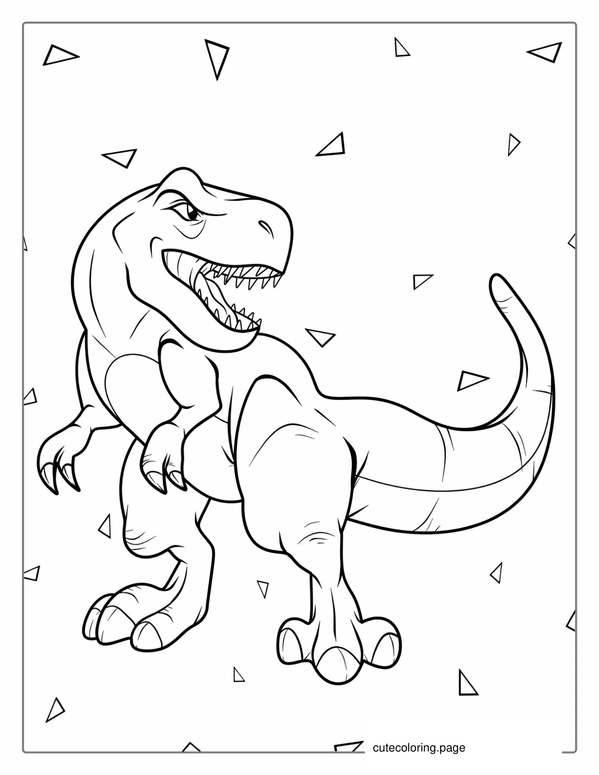 Coloring Sheet Of T Rex With Sharp Teeth And Big Claws coloring page