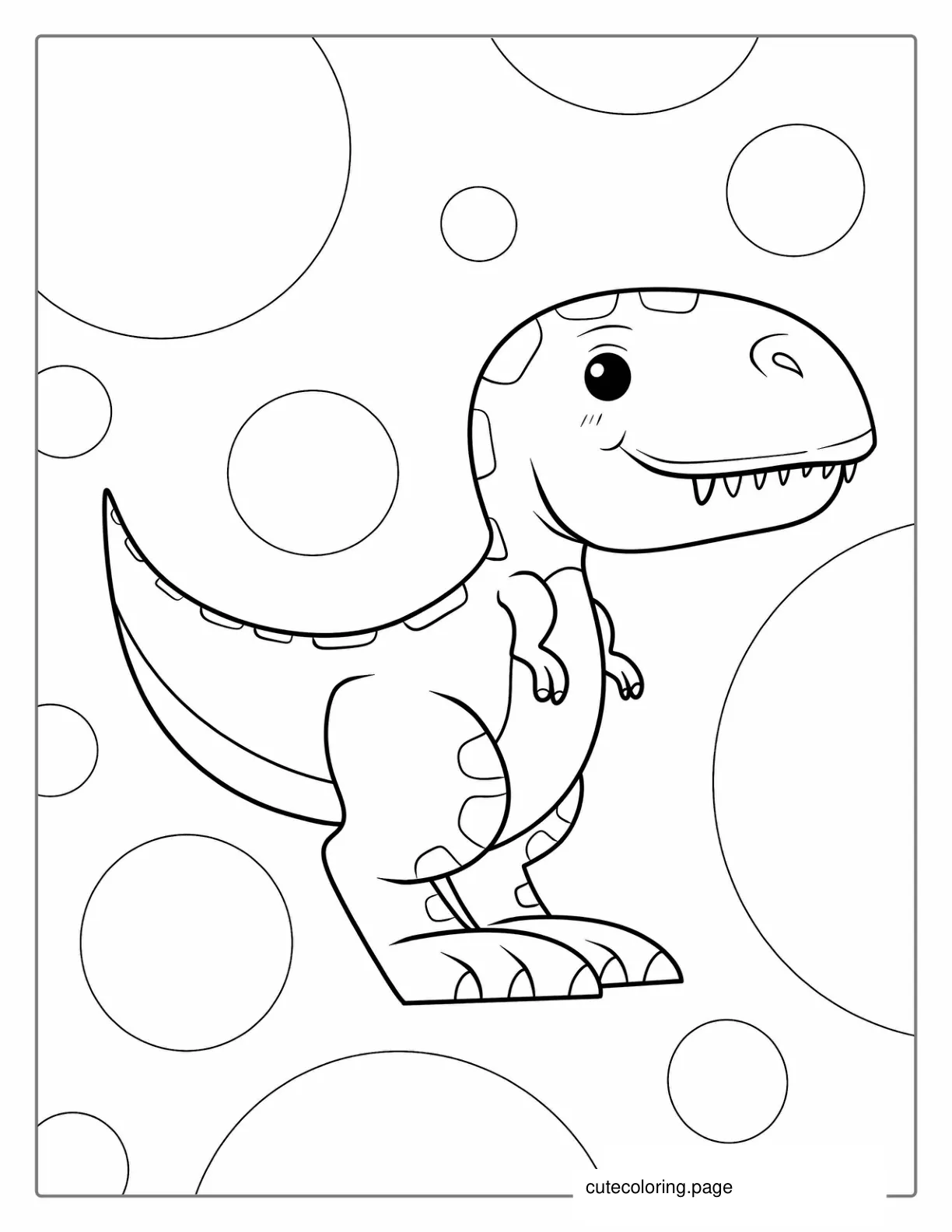 Easy T Rex To Color For Preschoolers coloring page