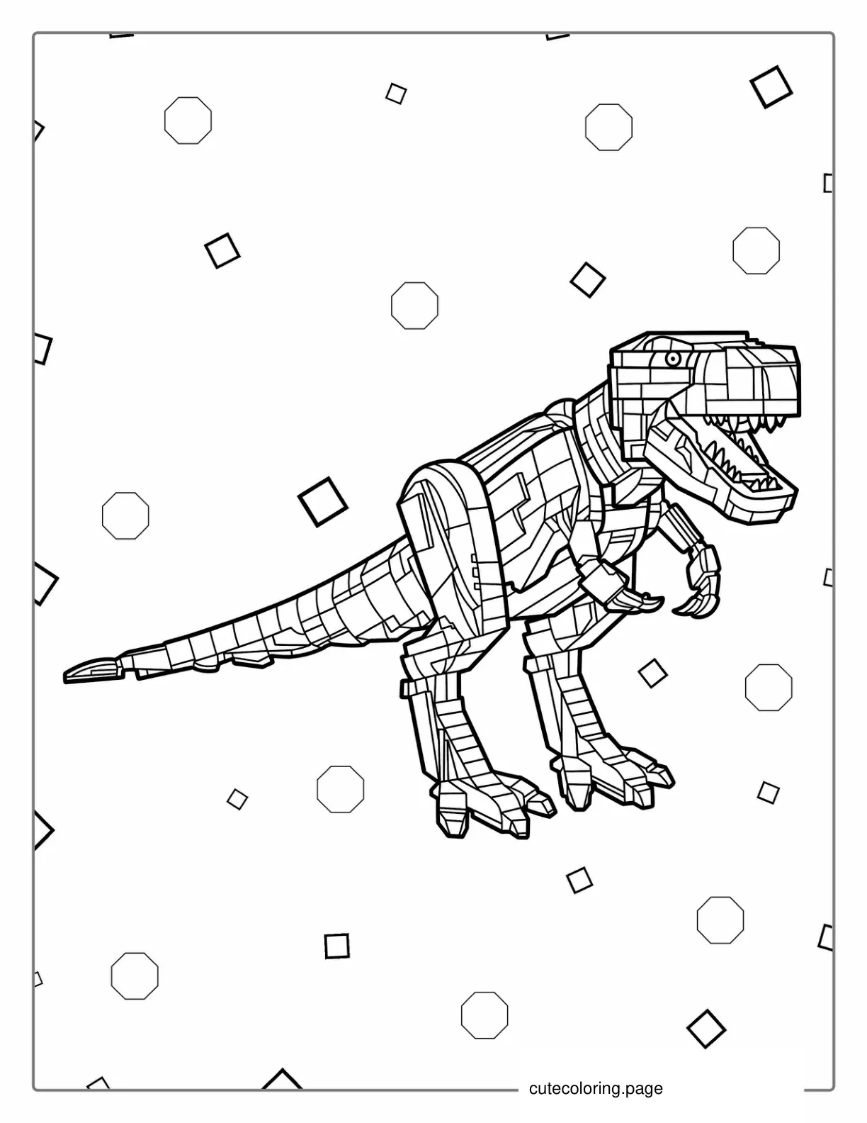 Lego T Rex Coloring Page For Kids coloring page