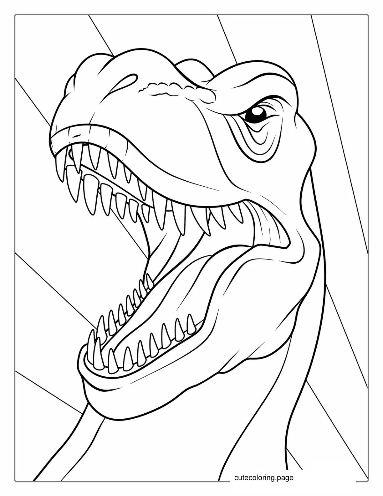 T Rex Head With Sharp Teeth To Color coloring page