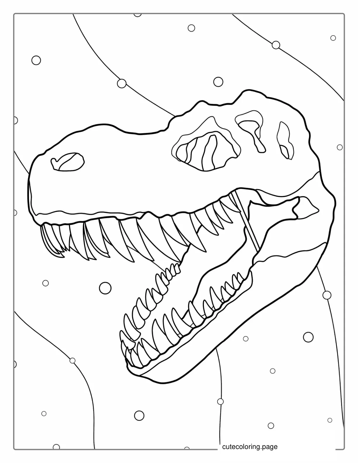 T Rex Skull Coloring Page For Students coloring page