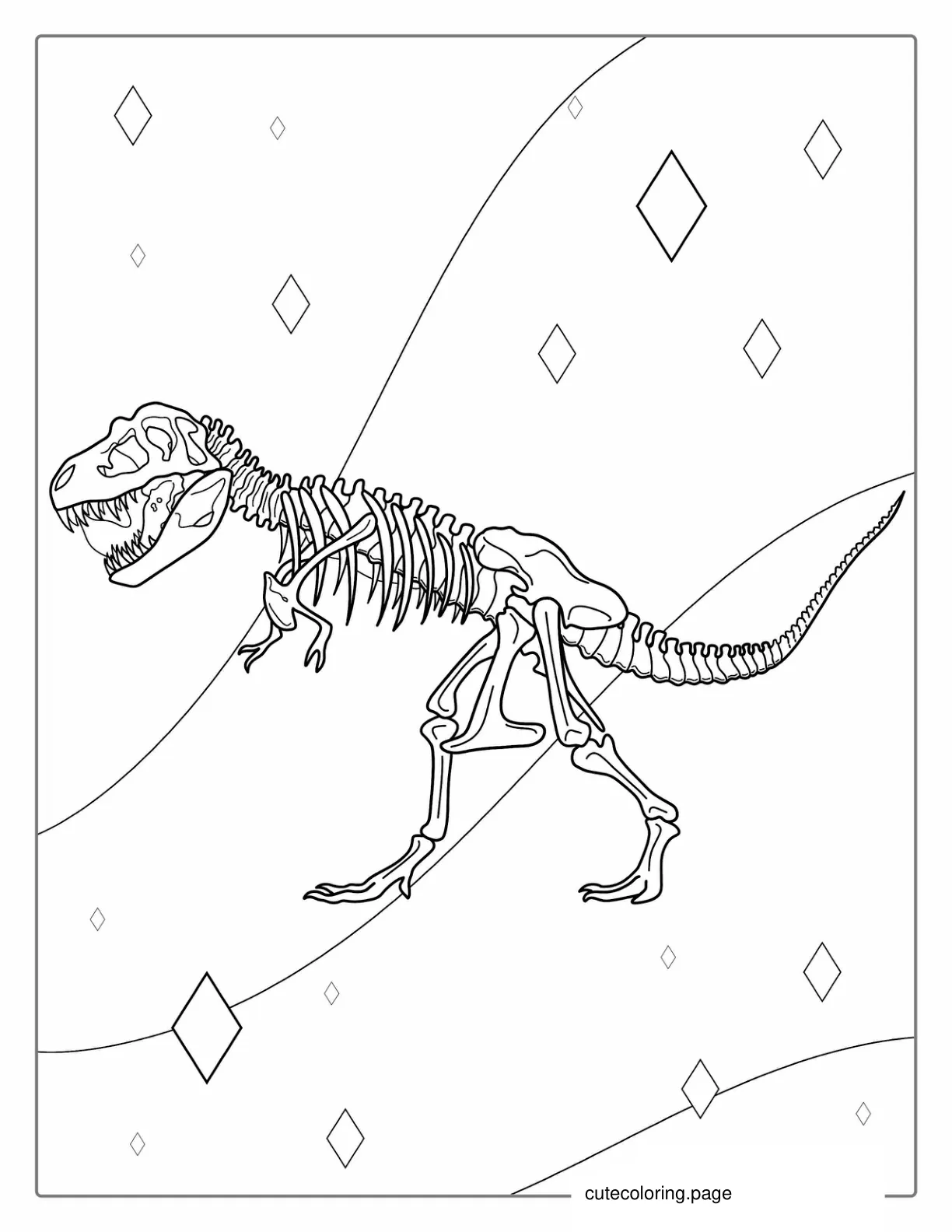 Tyrannosaurus Rex Skeleton Coloring Page coloring page