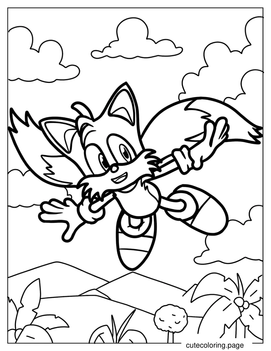 Easy Tails Flying Coloring Sheet For Kids coloring page