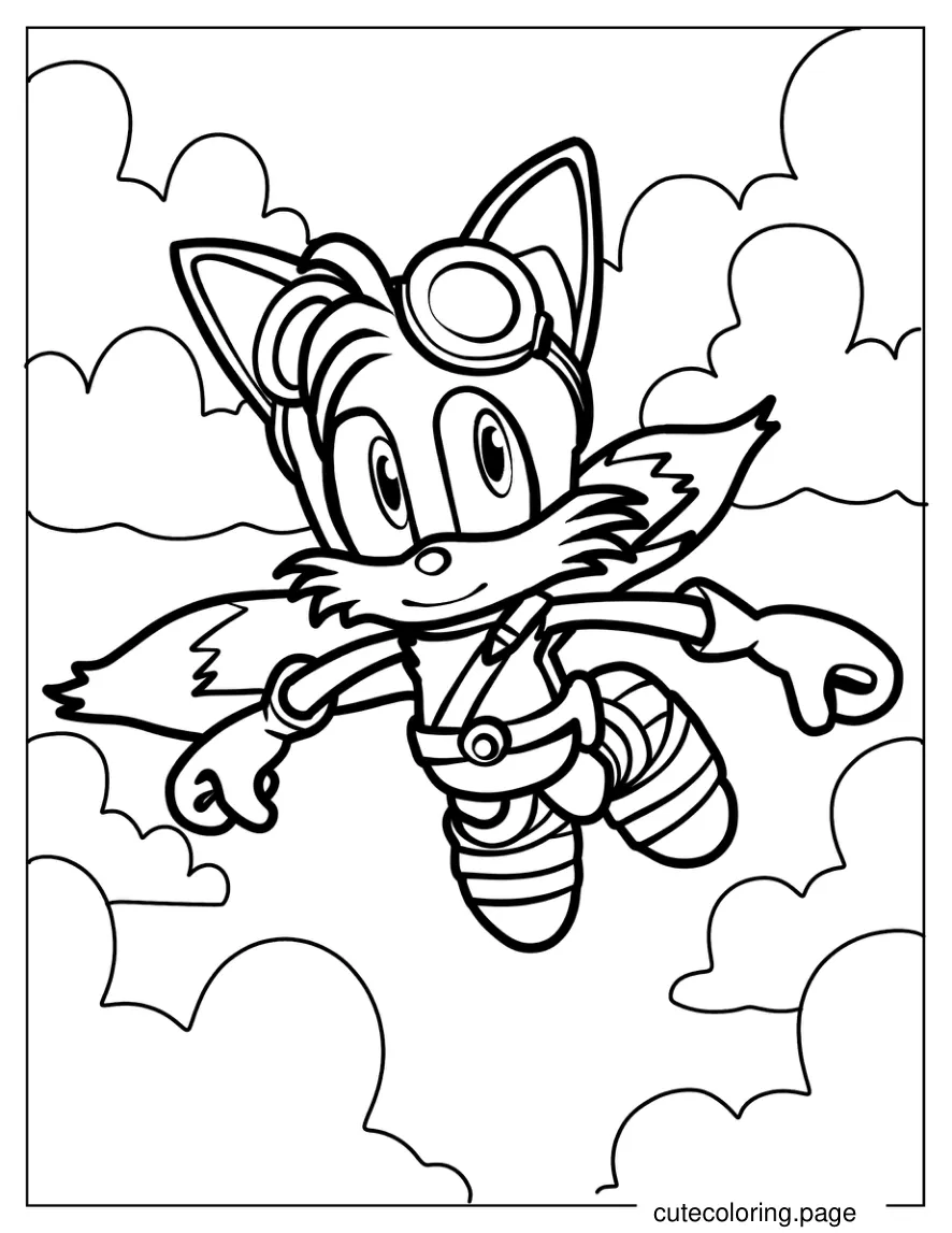 Tails Flying In The Sky Coloring Sheet coloring page