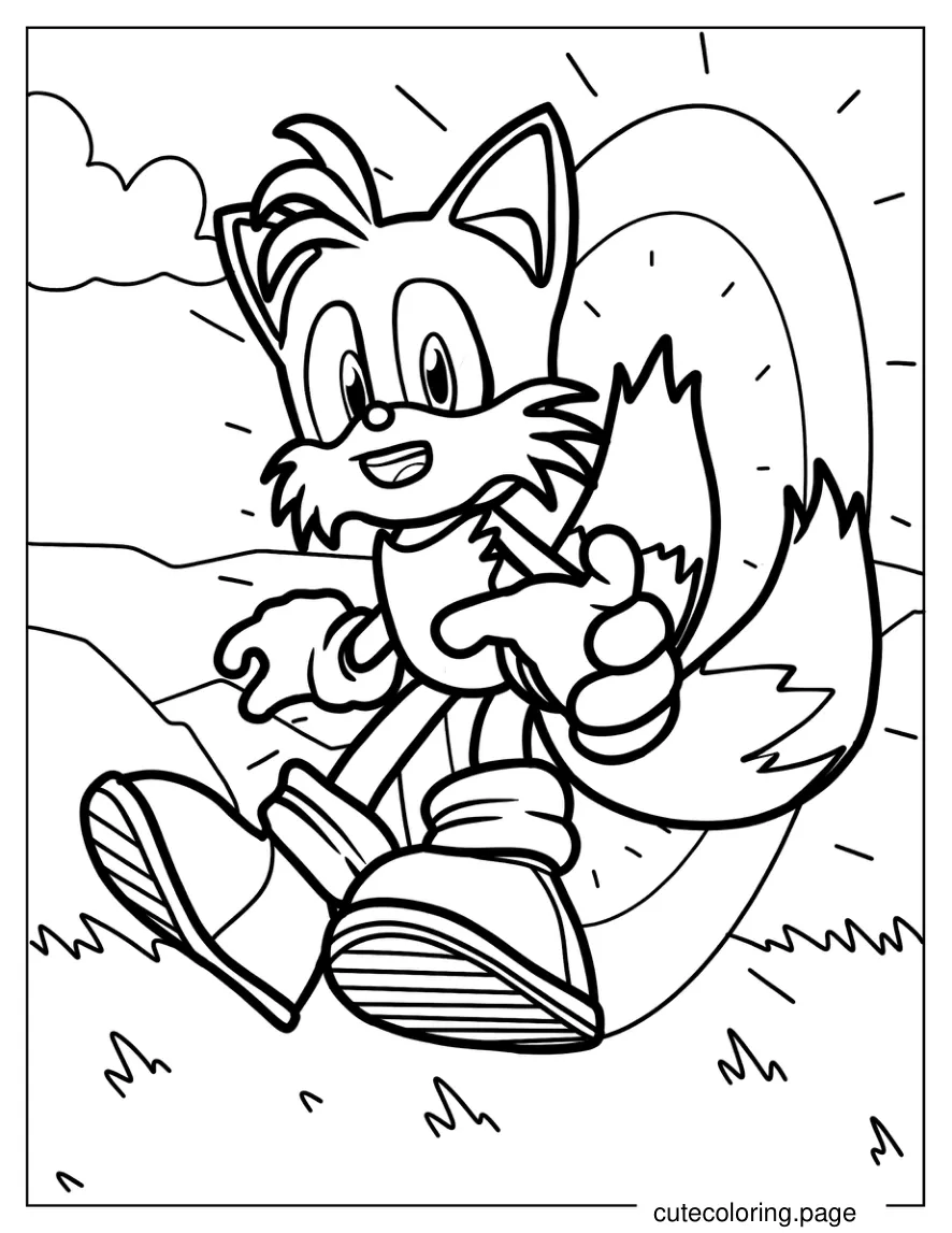 Tails In Front Of The Gold Ring coloring page