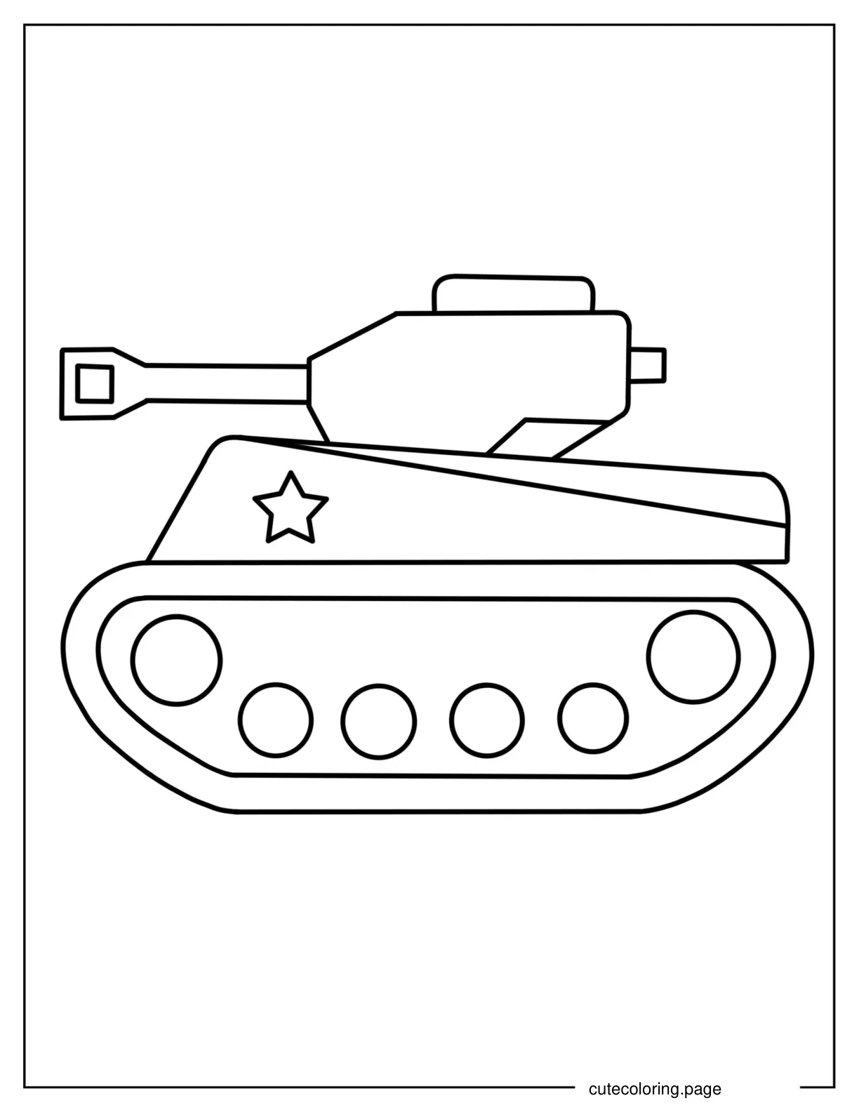 Cartoon Military Tank coloring page