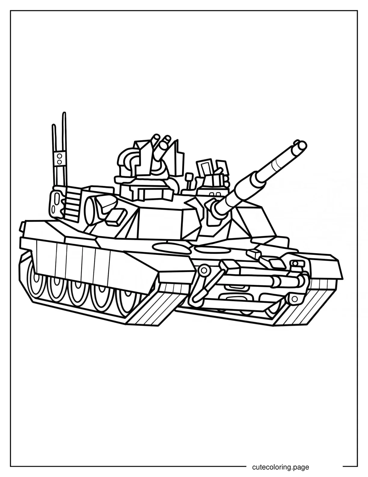 Easy M1A2 SEP U.S. Tank Coloring Sheet coloring page